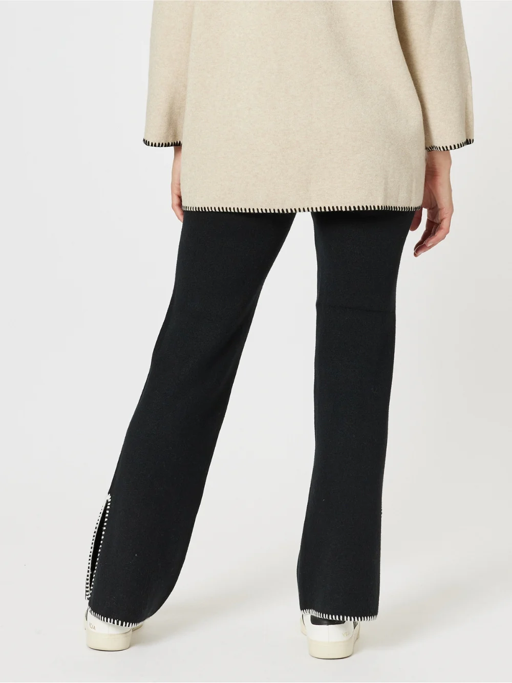 Cosy Split Hem Pant - Black