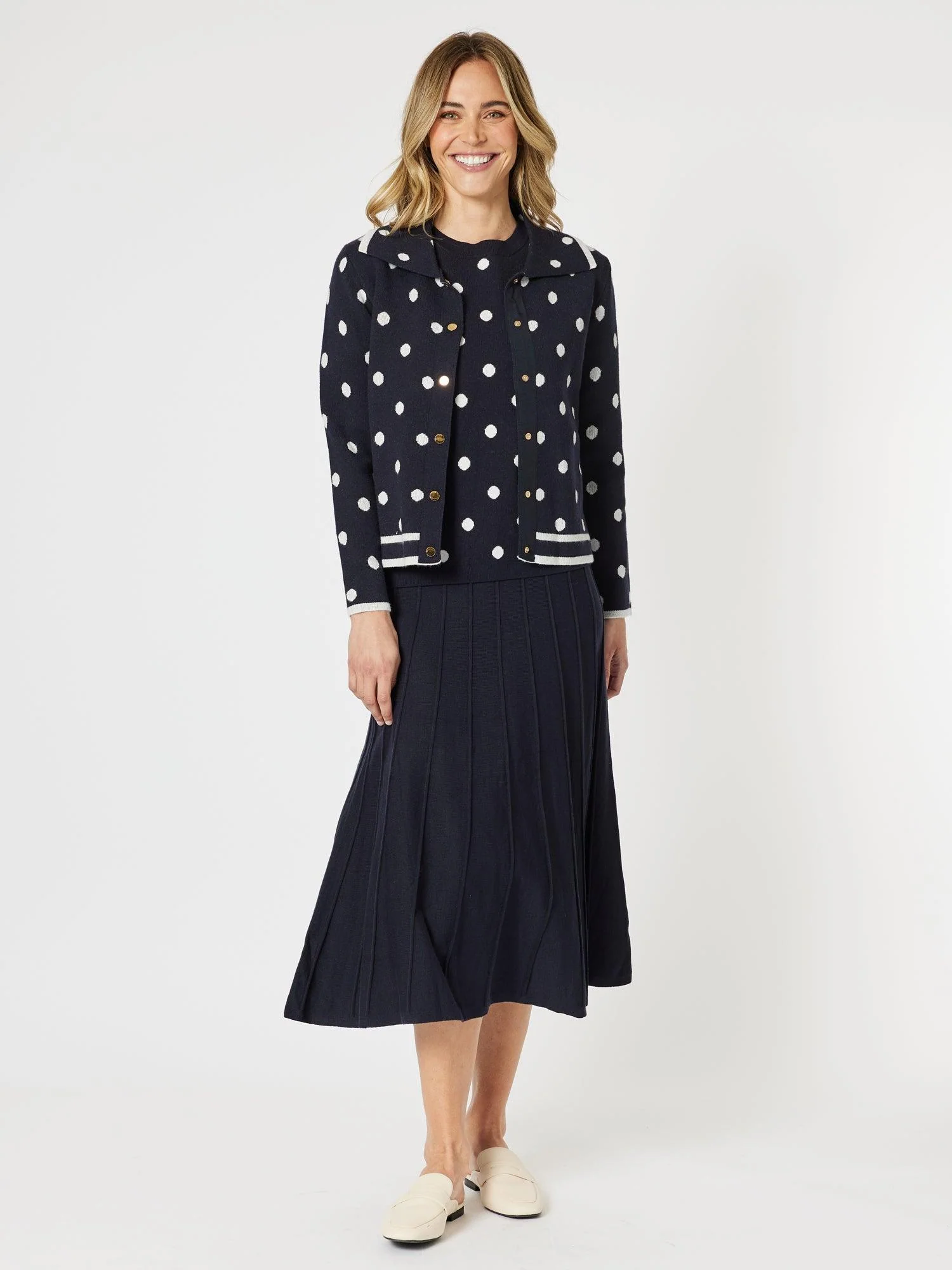 Kate Long Knit Skirt - Navy