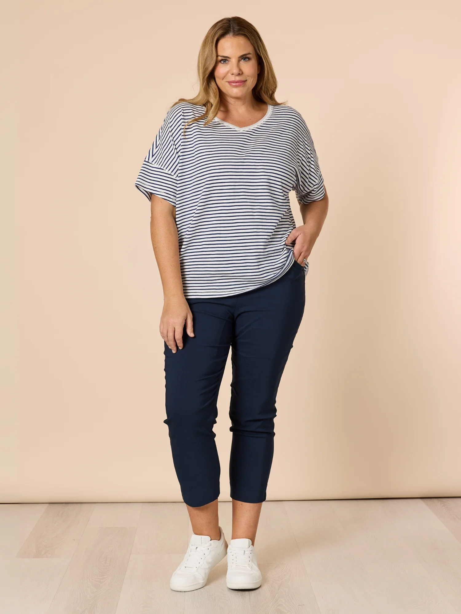 Zara Stretch Pant - Navy