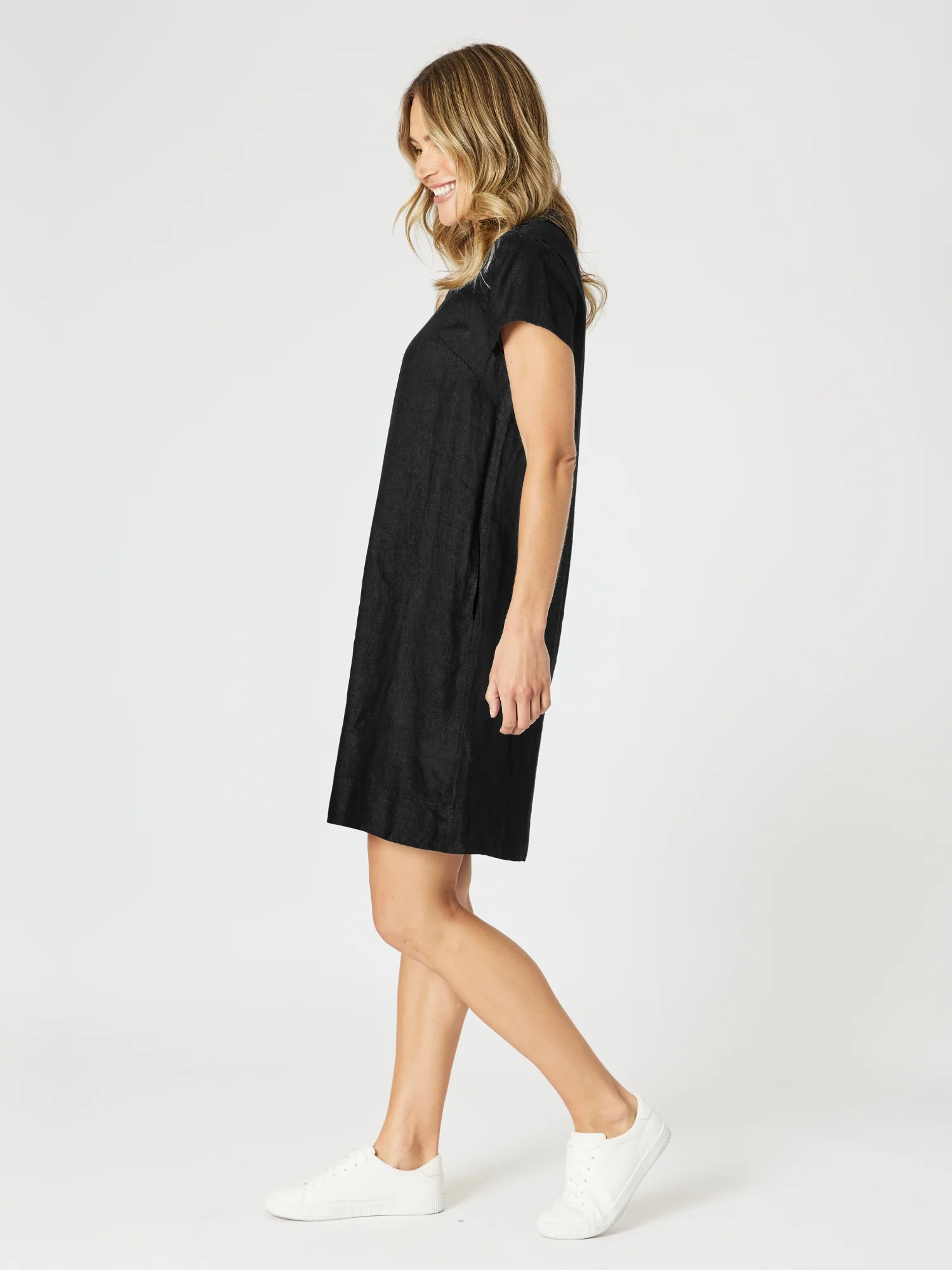 Delta Lino Dress - Black