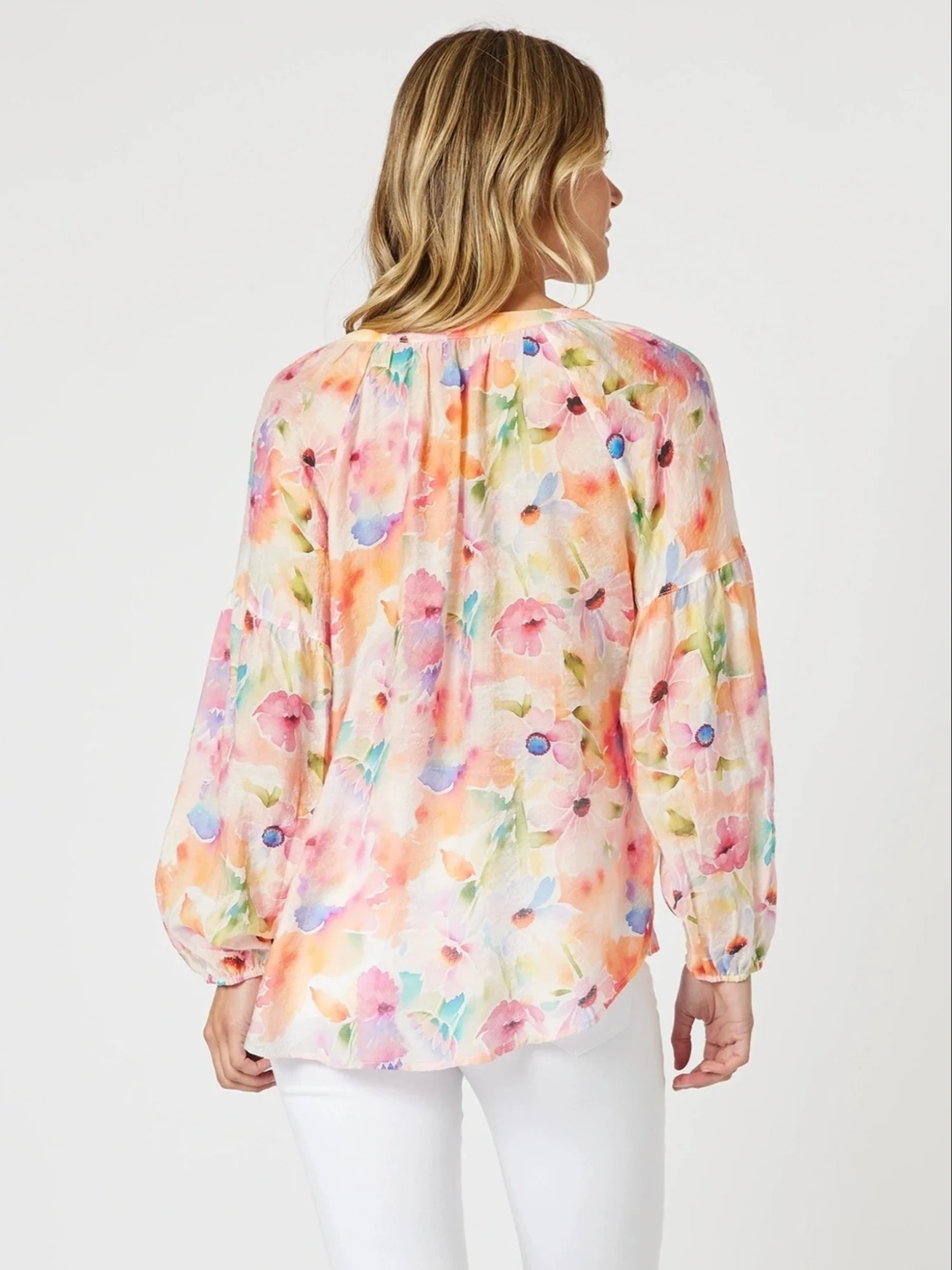 Spring Floral Print Blouse - Multi