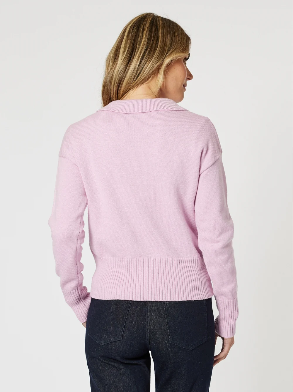 Newport V Neck Knit Jumper - Pink