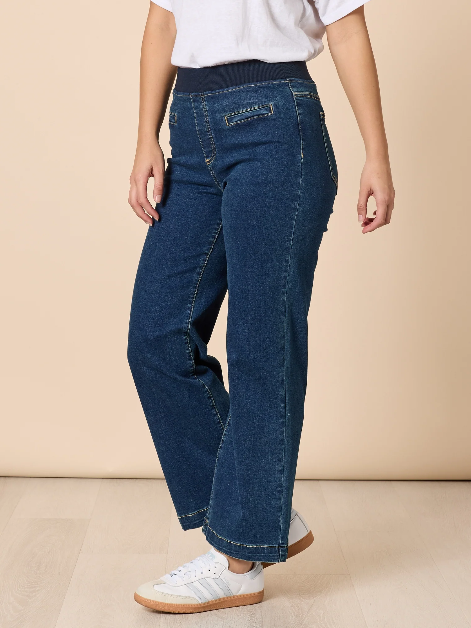 Maddy High Rise Wide Leg Jean - Dark Denim