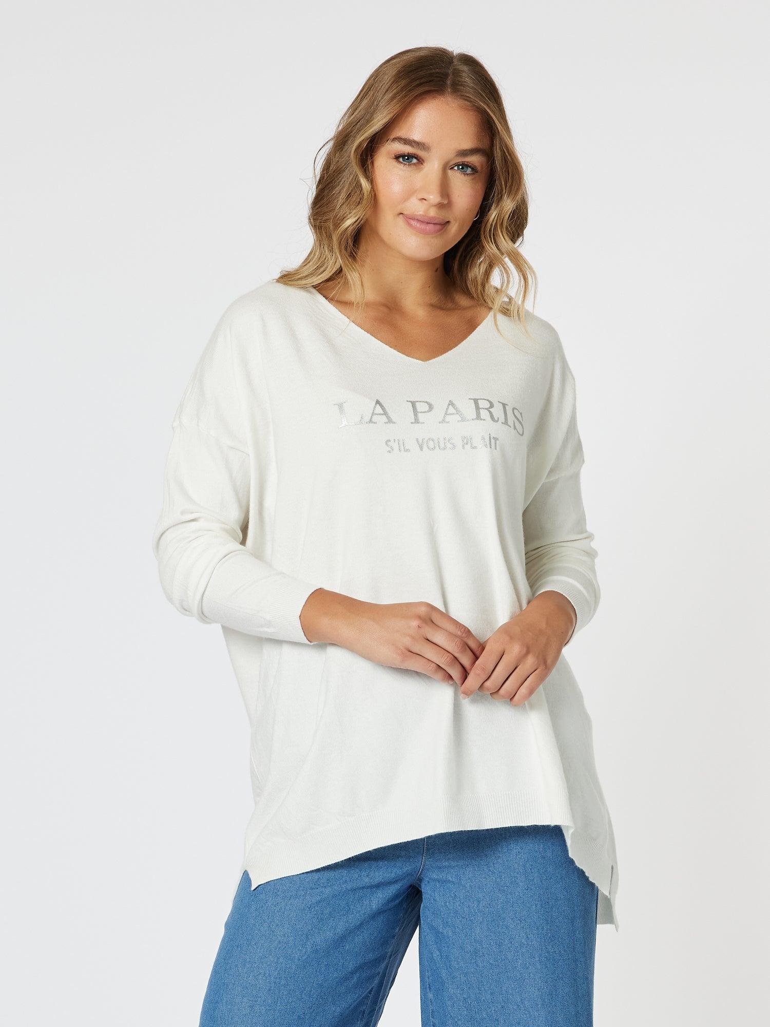 La Paris Knit Top - White