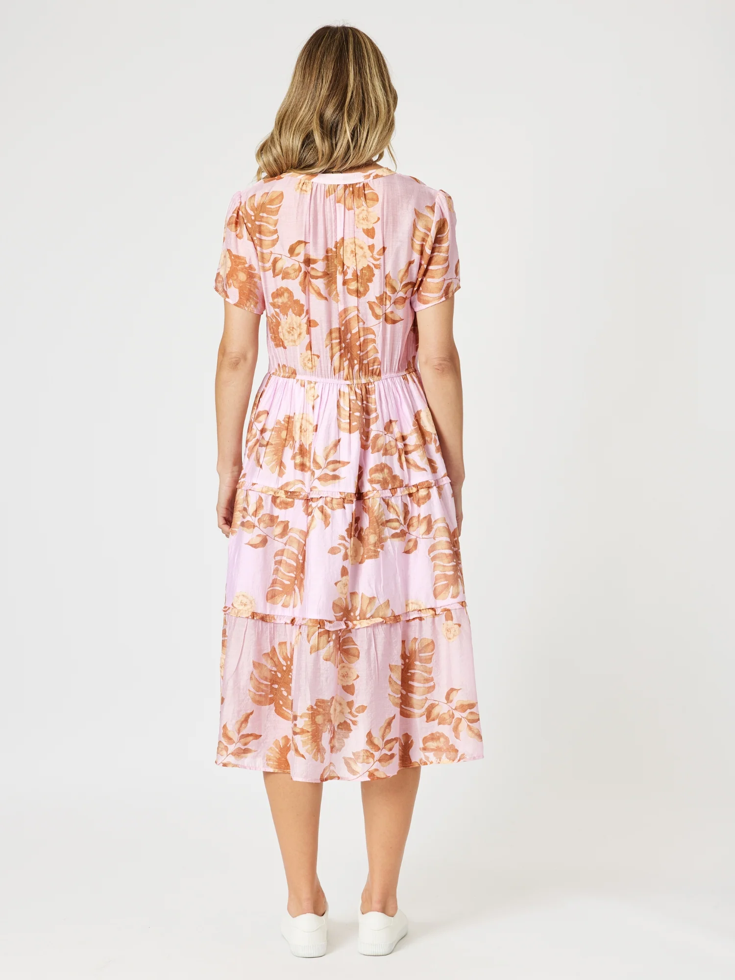 Haiti Floral Print Dress - Pink/Natural