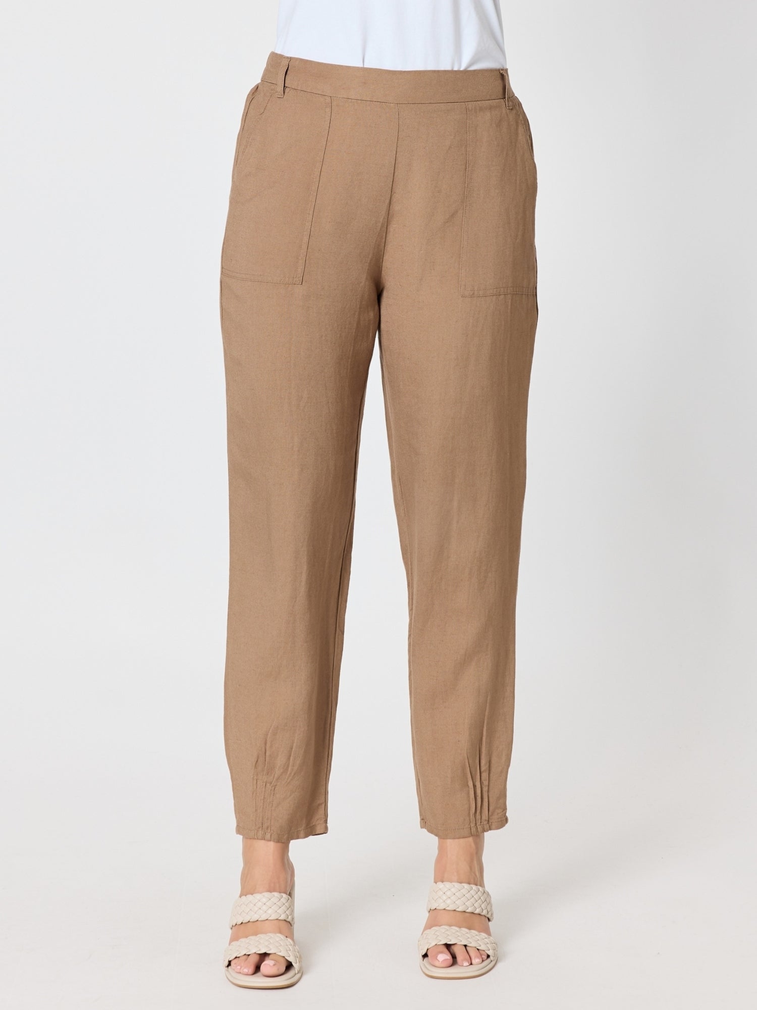 Lino Tapered Pant - Nutmeg