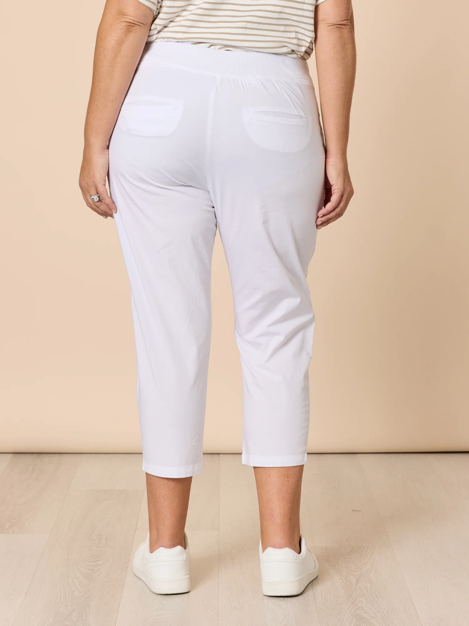 Santorini Cotton Capri Pant -  White
