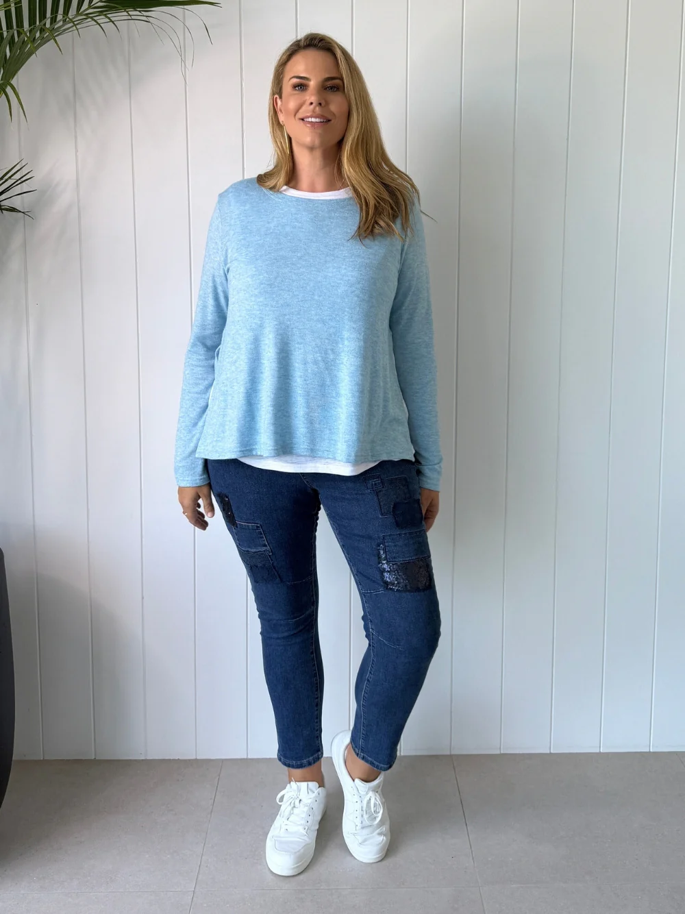 All That Jazz Applique Jean - Dark Denim