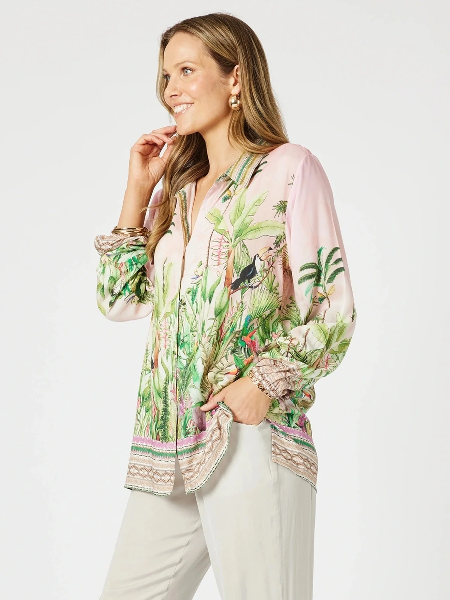 Toucan Print Shirt - Pink