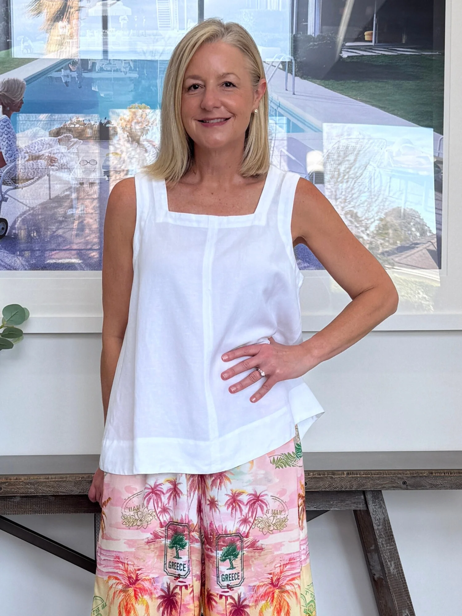 Miley Lino Cami - White