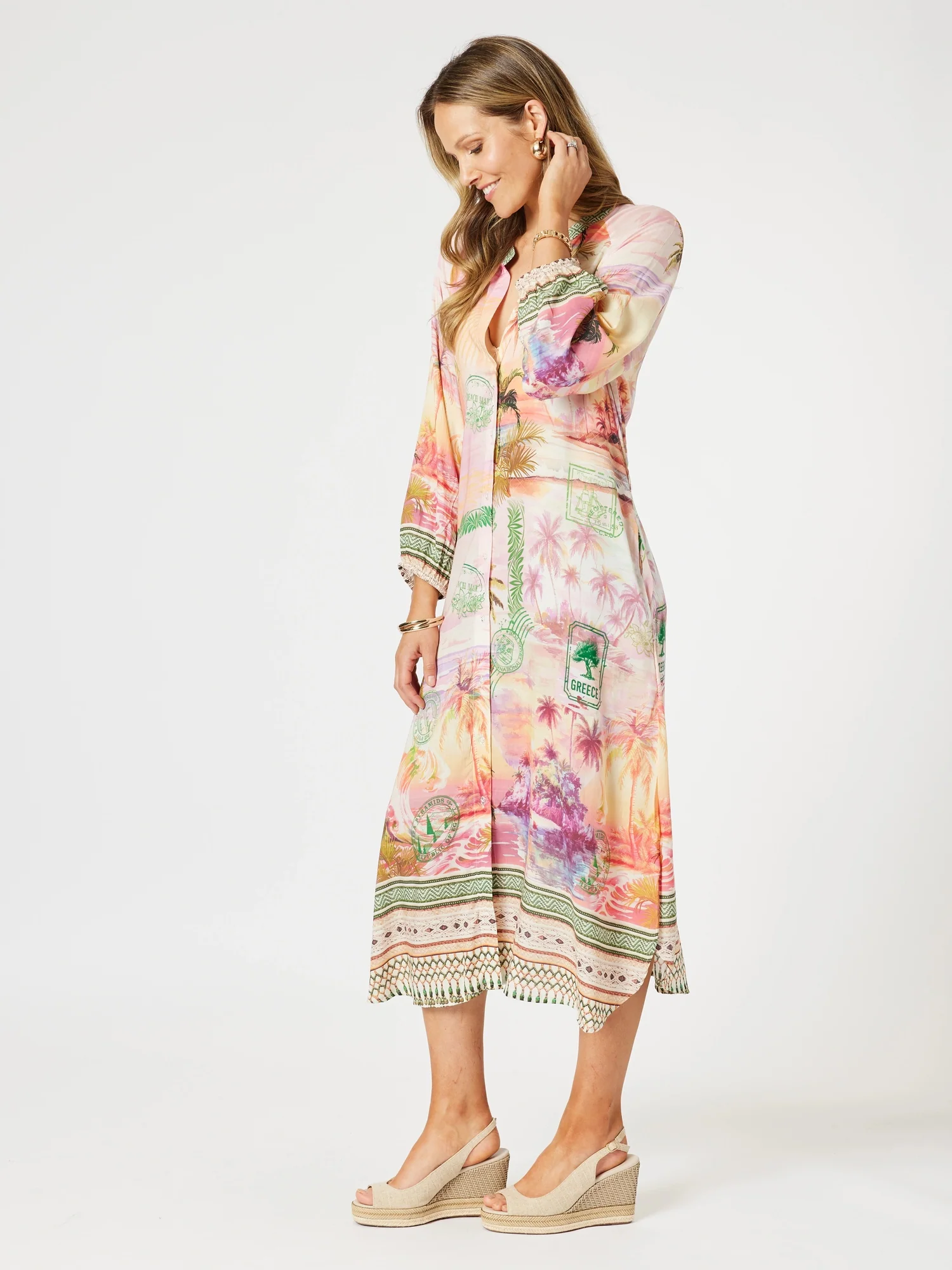 Passport Print Dress - Sunset Multi