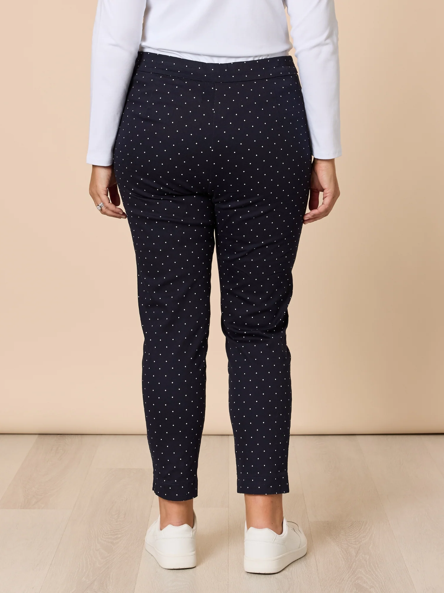 Spot Print Slim Leg Pant - Navy/White