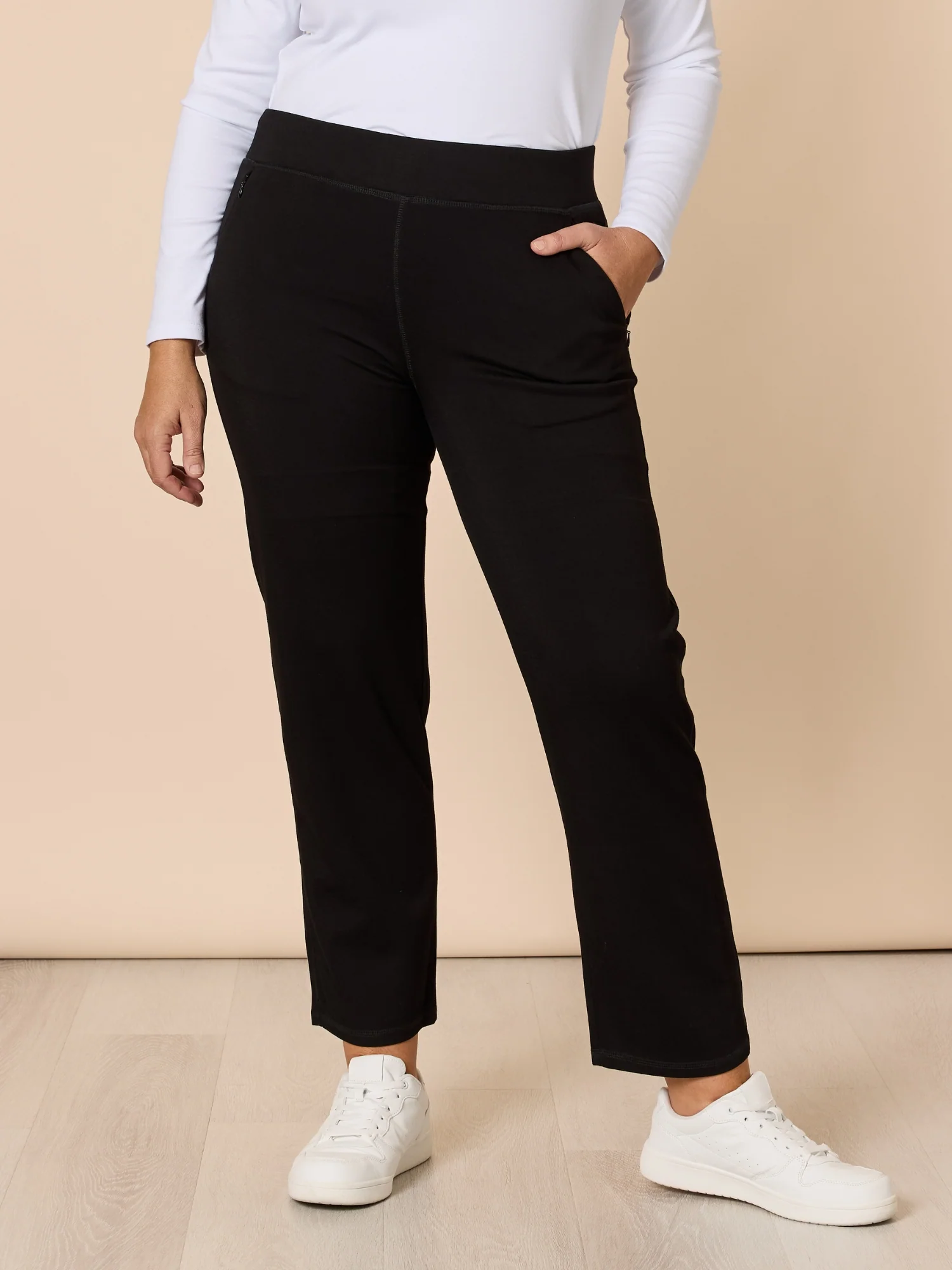 Sport Straight Leg Ponte Pant - Black