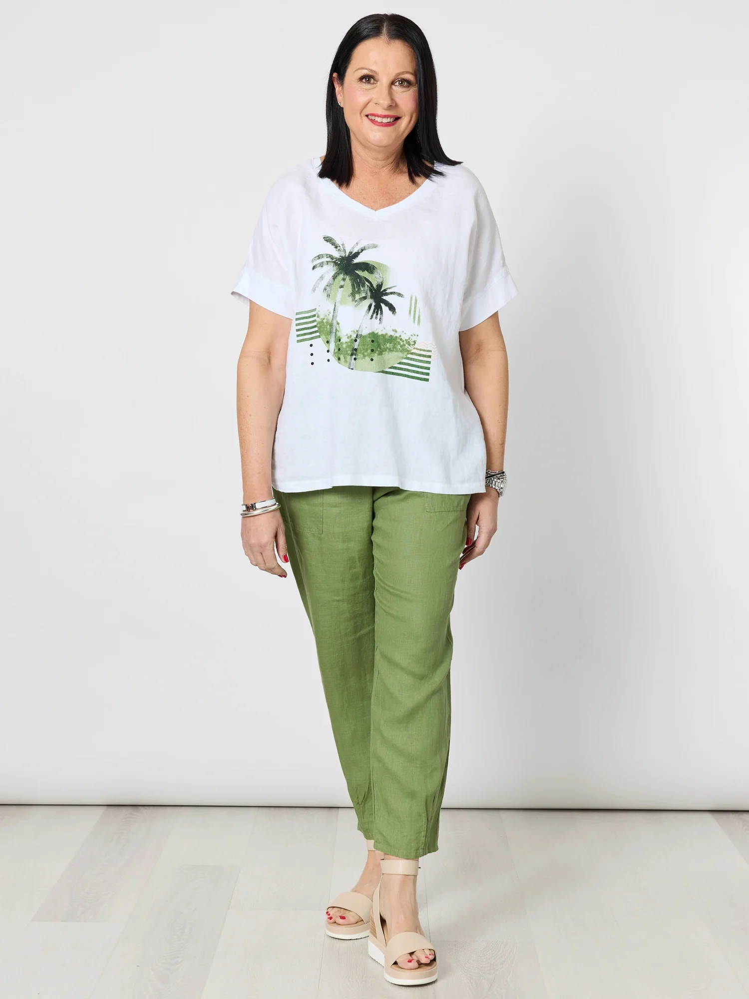 Amazon Rainforest Print Top - White