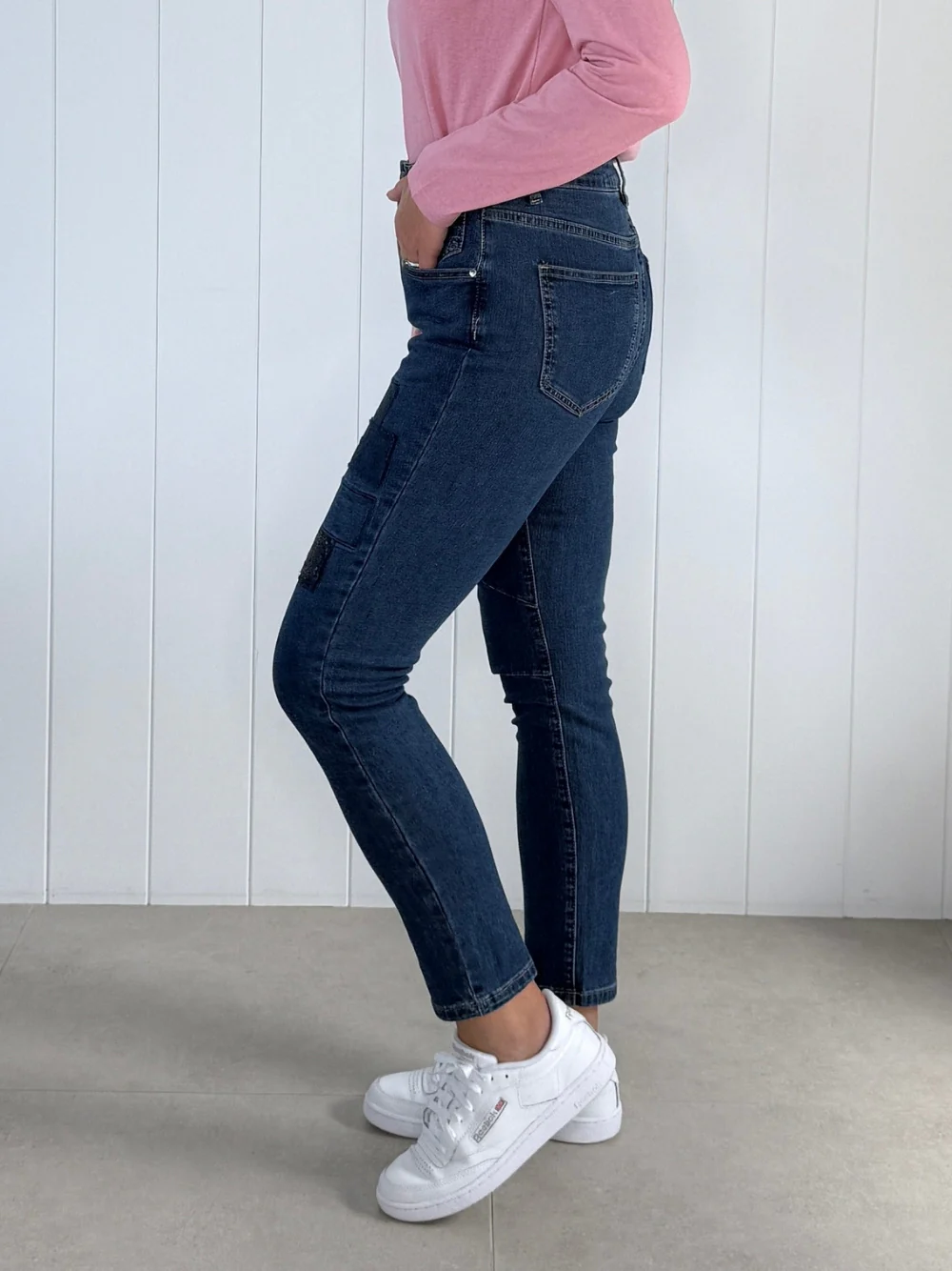 All That Jazz Applique Jean - Dark Denim