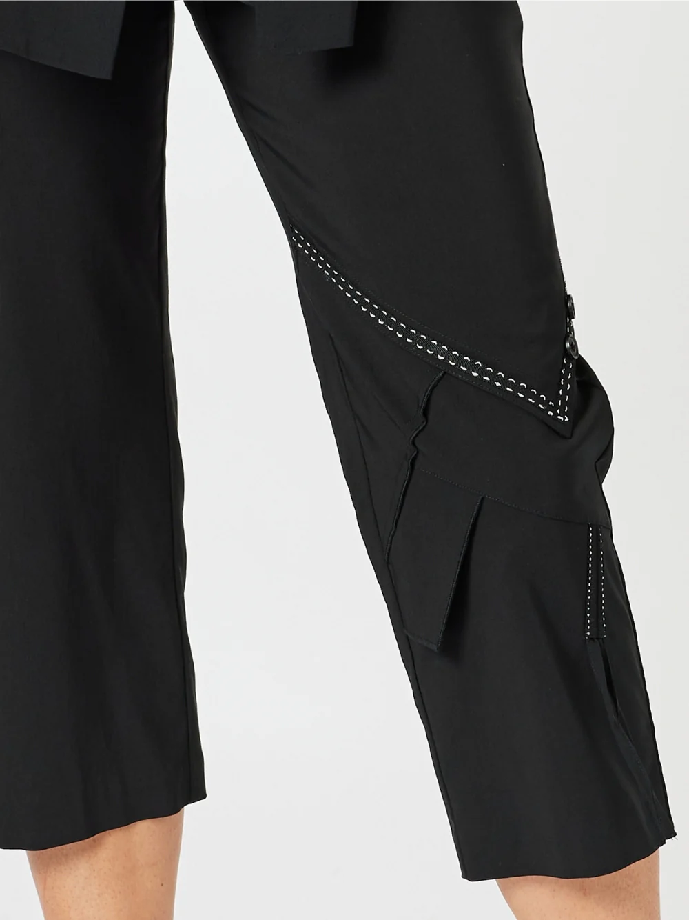 Tribeca Stitch Detail Pant - Black