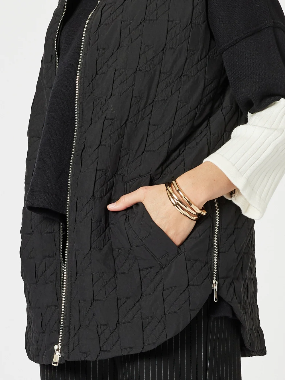 Monet Quilted Vest - Black