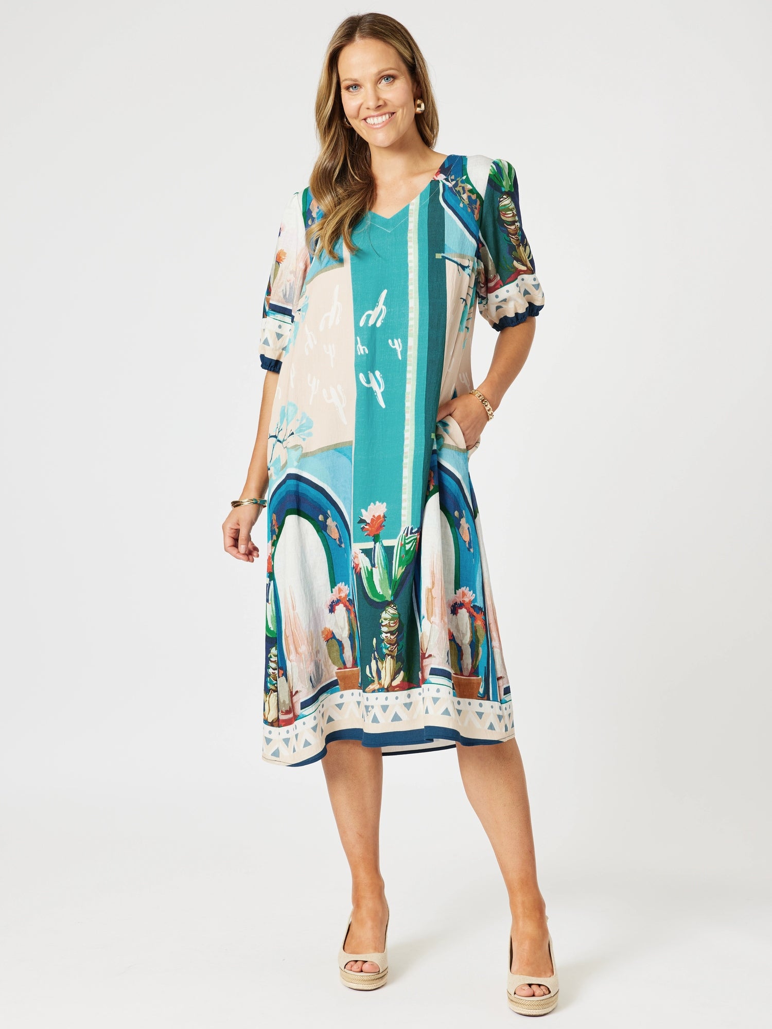 The Tulum Print Dress - Blue/Multi