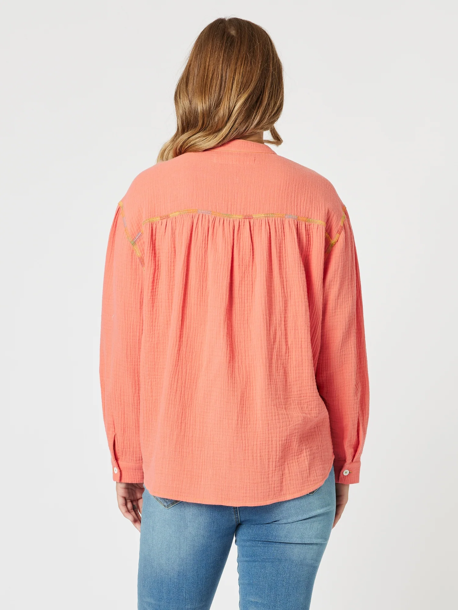 Rainbow Stitch Top - Mango