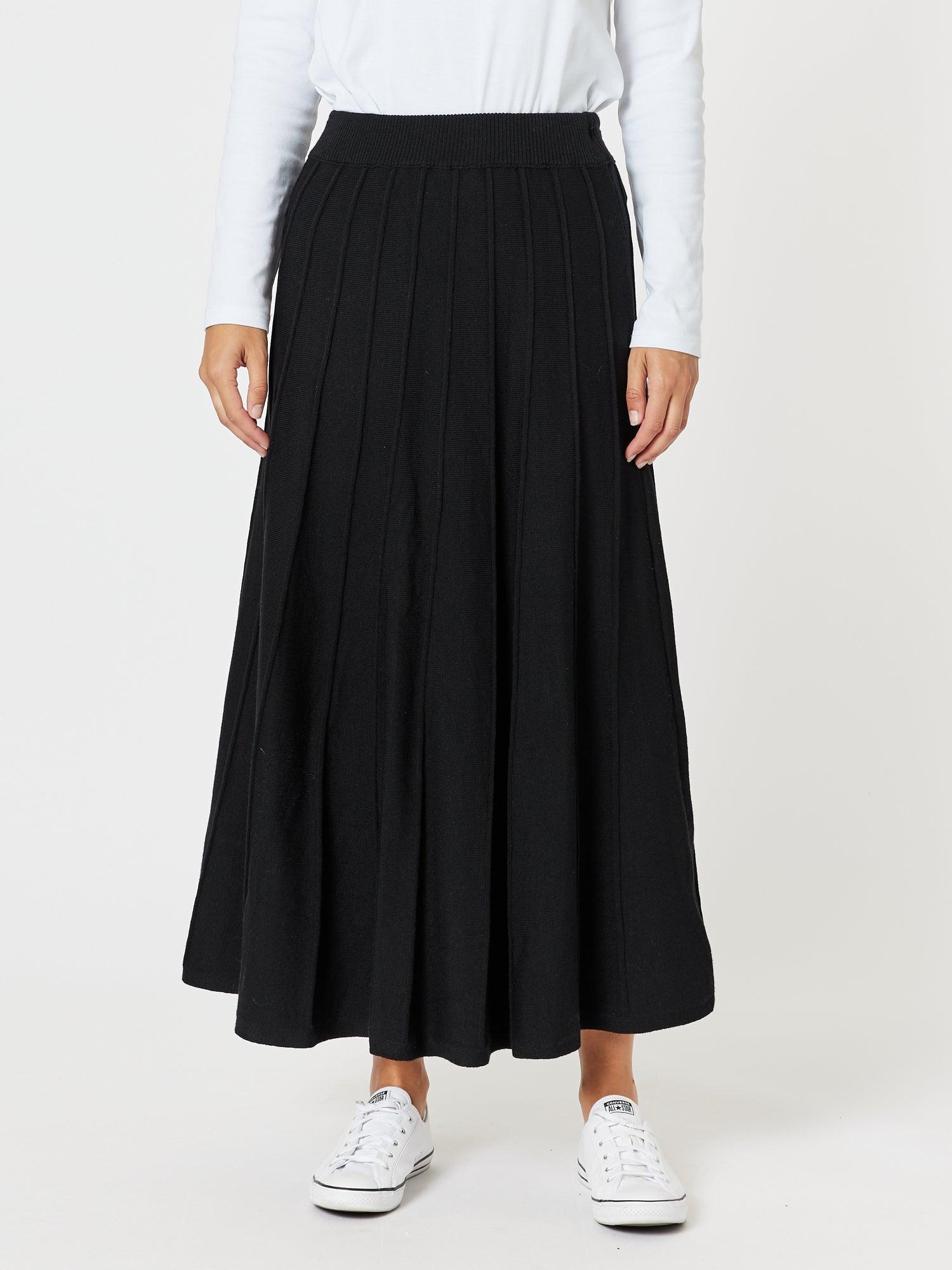 Kate Long Knit Skirt - Black