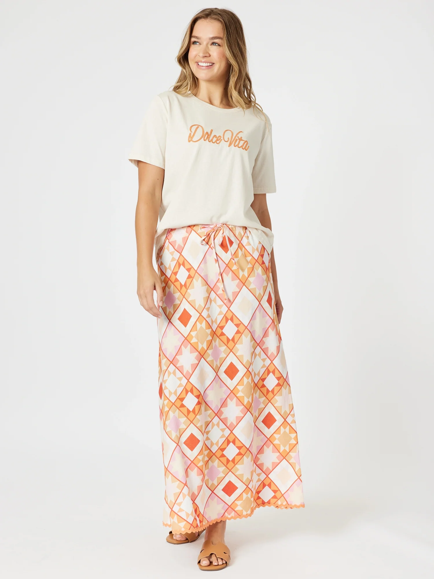 Corfu Print Skirt - Mango Multi
