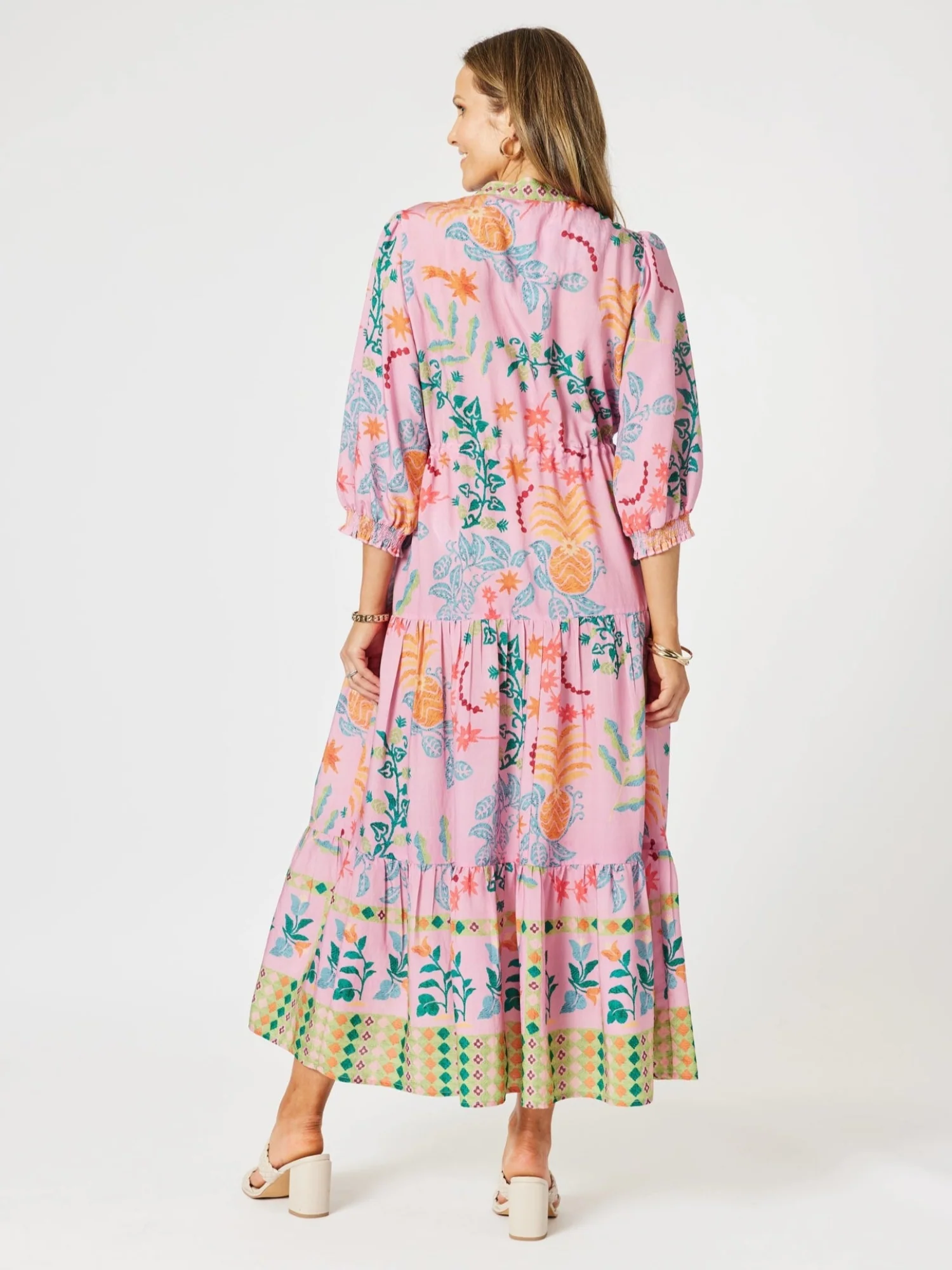 Mardi Gras Floral Print Dress - Pink/Multi