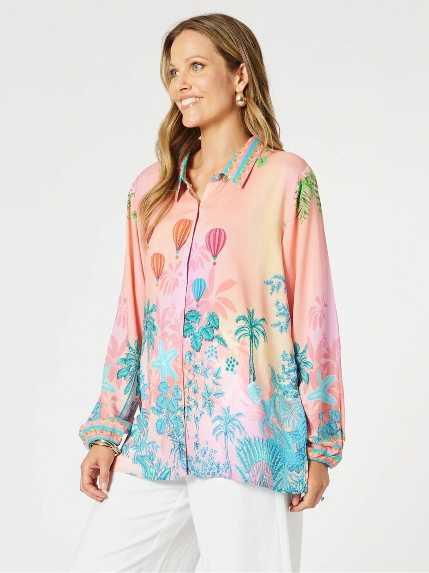 Balloon Print Shirt - Pink/Multi