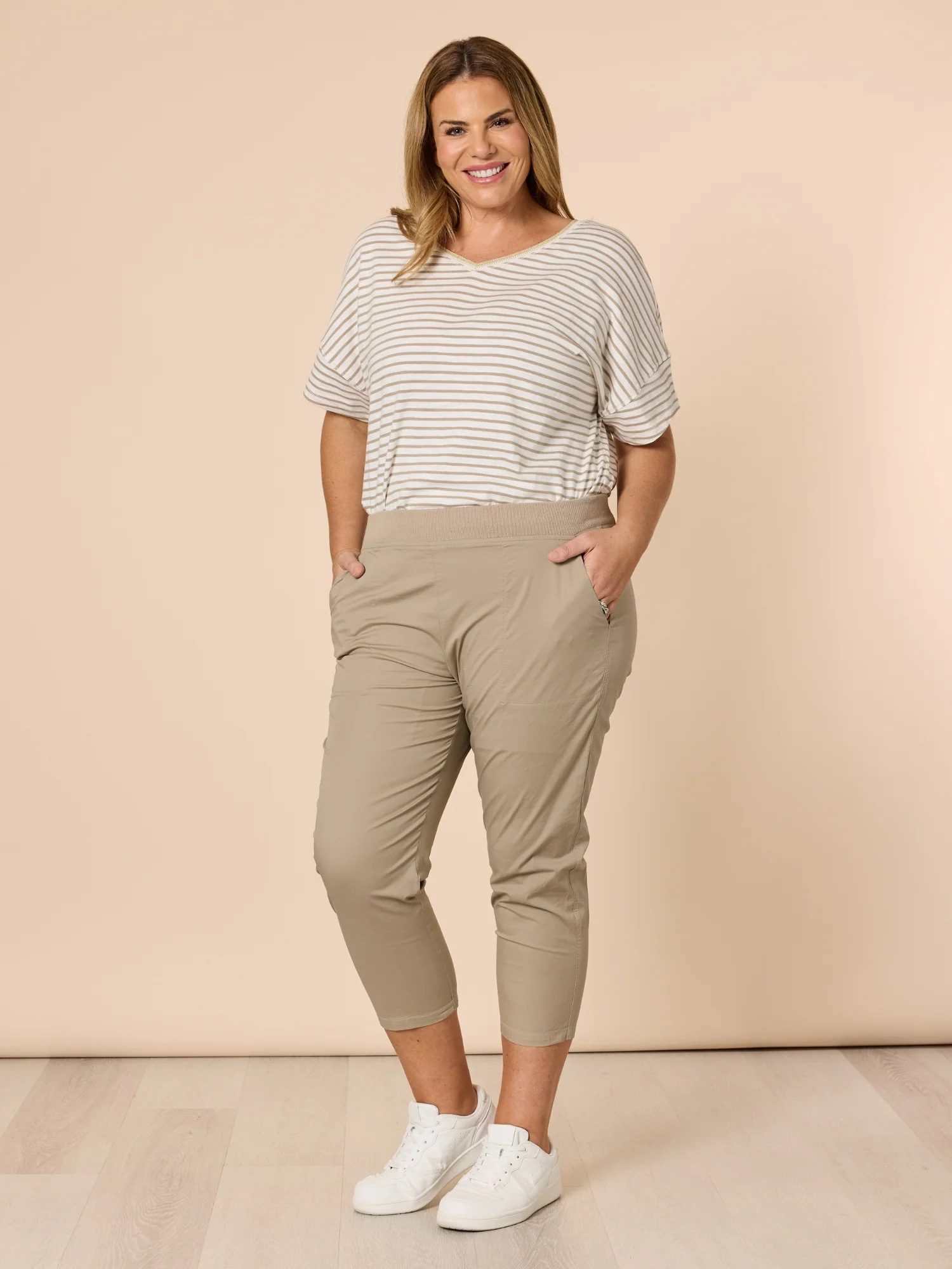 Santorini Cotton Capri Pant - Natural