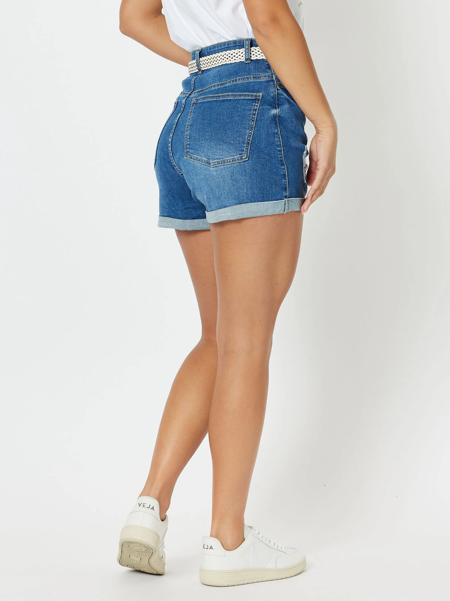 Ginger Stretch Denim Jean Short - Denim