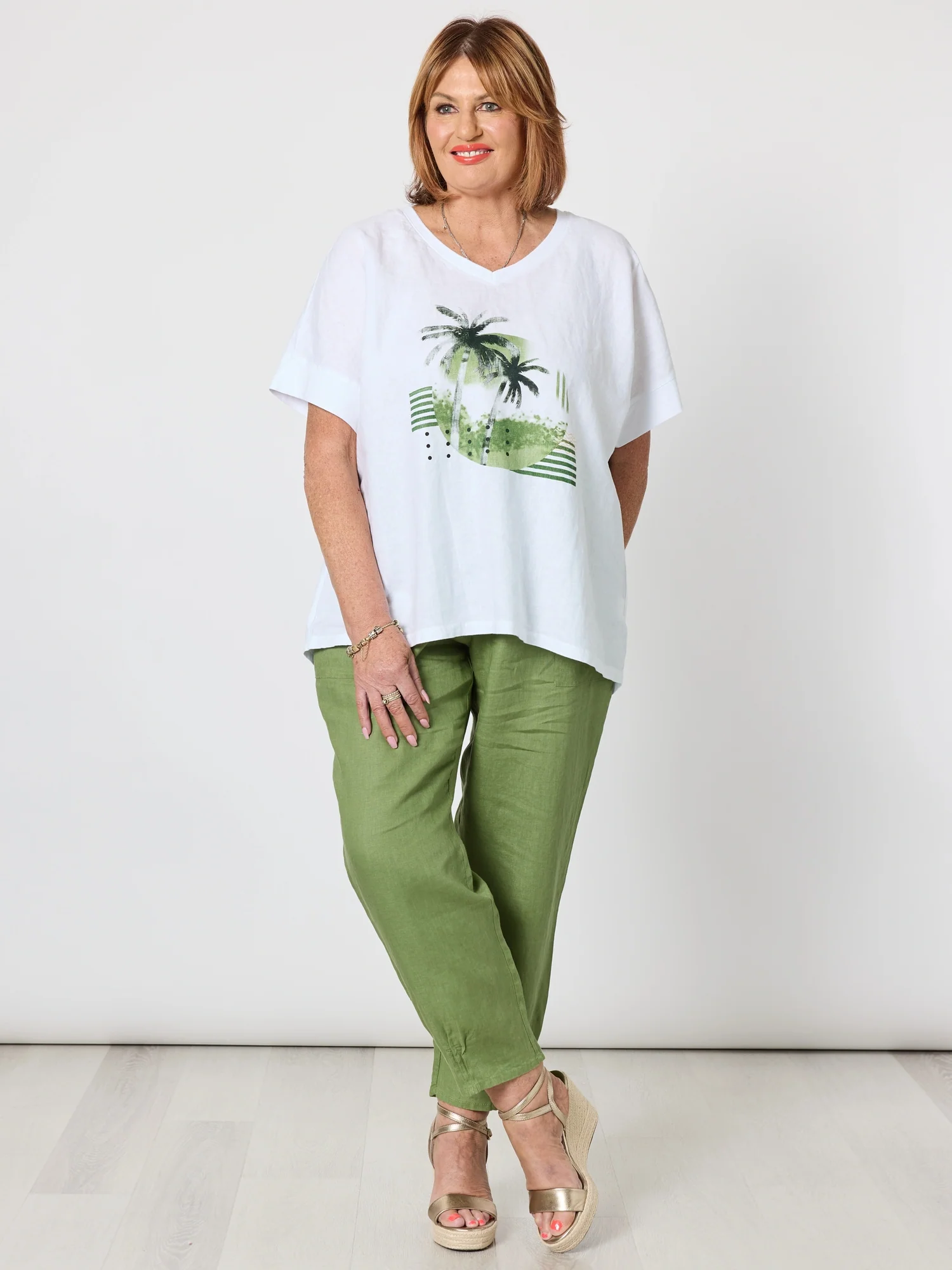 Amazon Rainforest Print Top - White