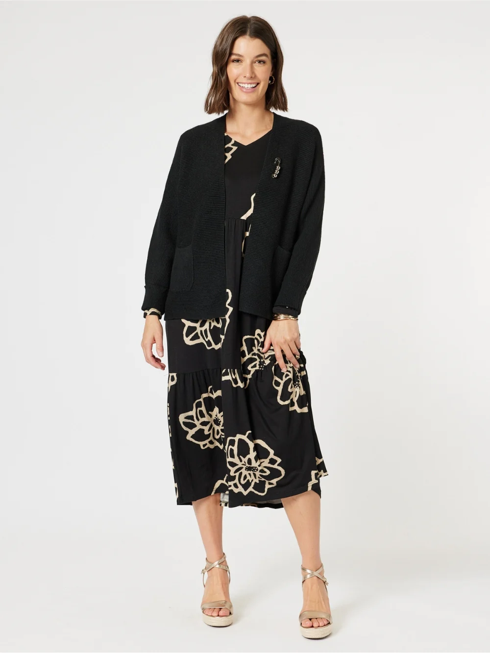 Highland Rib Cardigan - Black