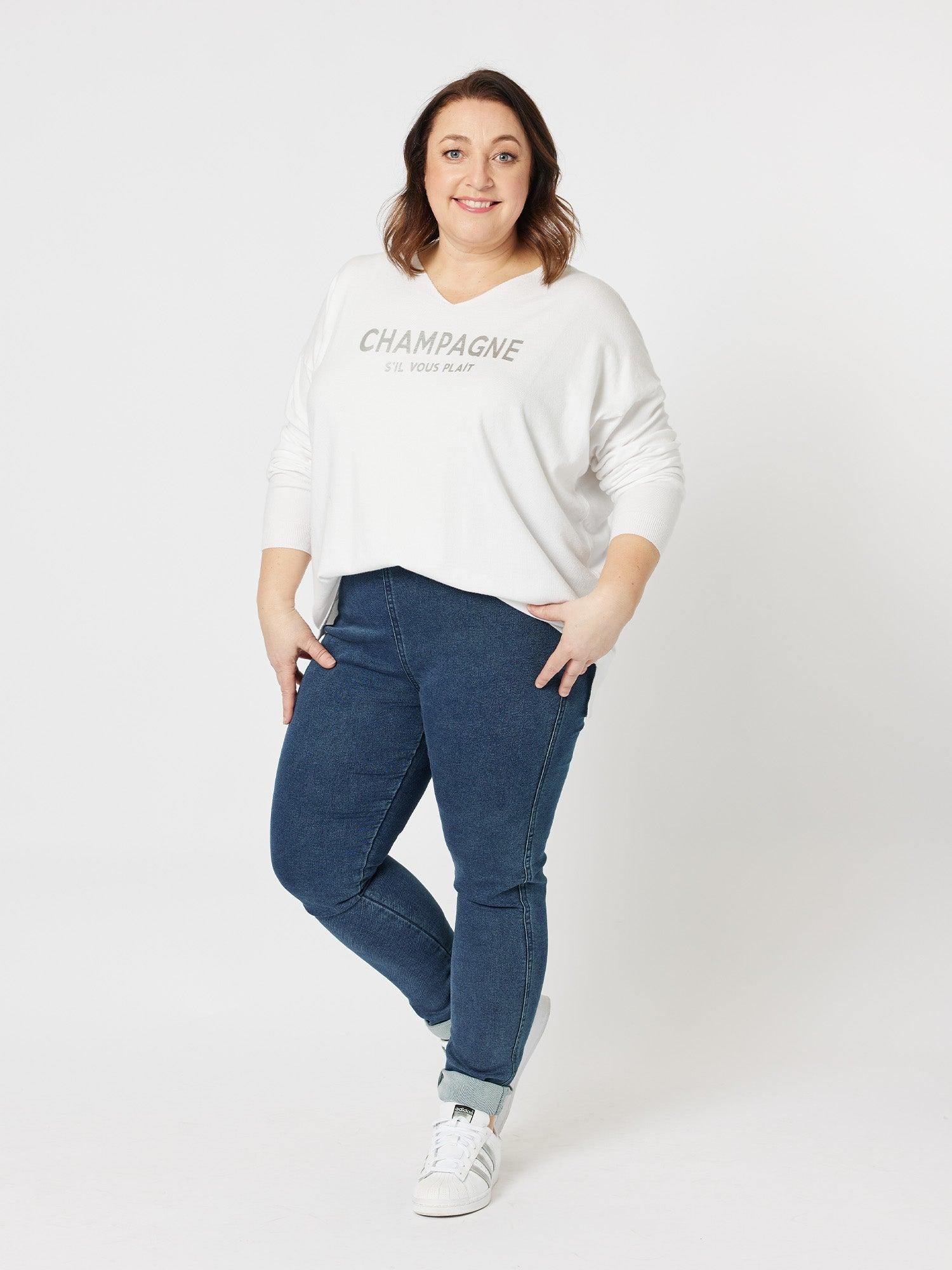 Lilly Pull On Knit Jean - Indigo