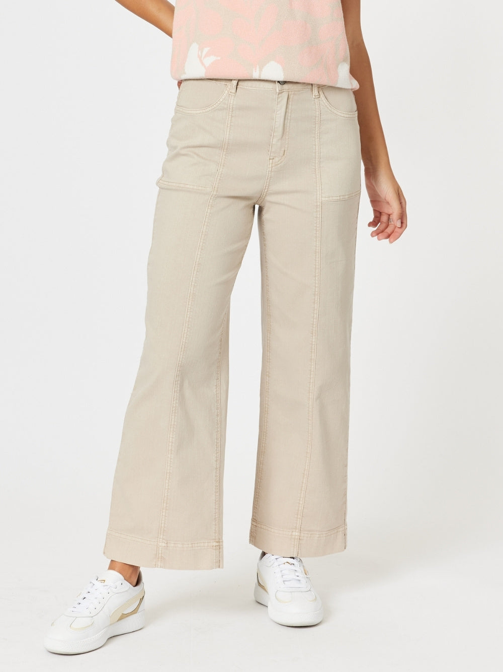 Sabrina Wide Leg Jean - Natural