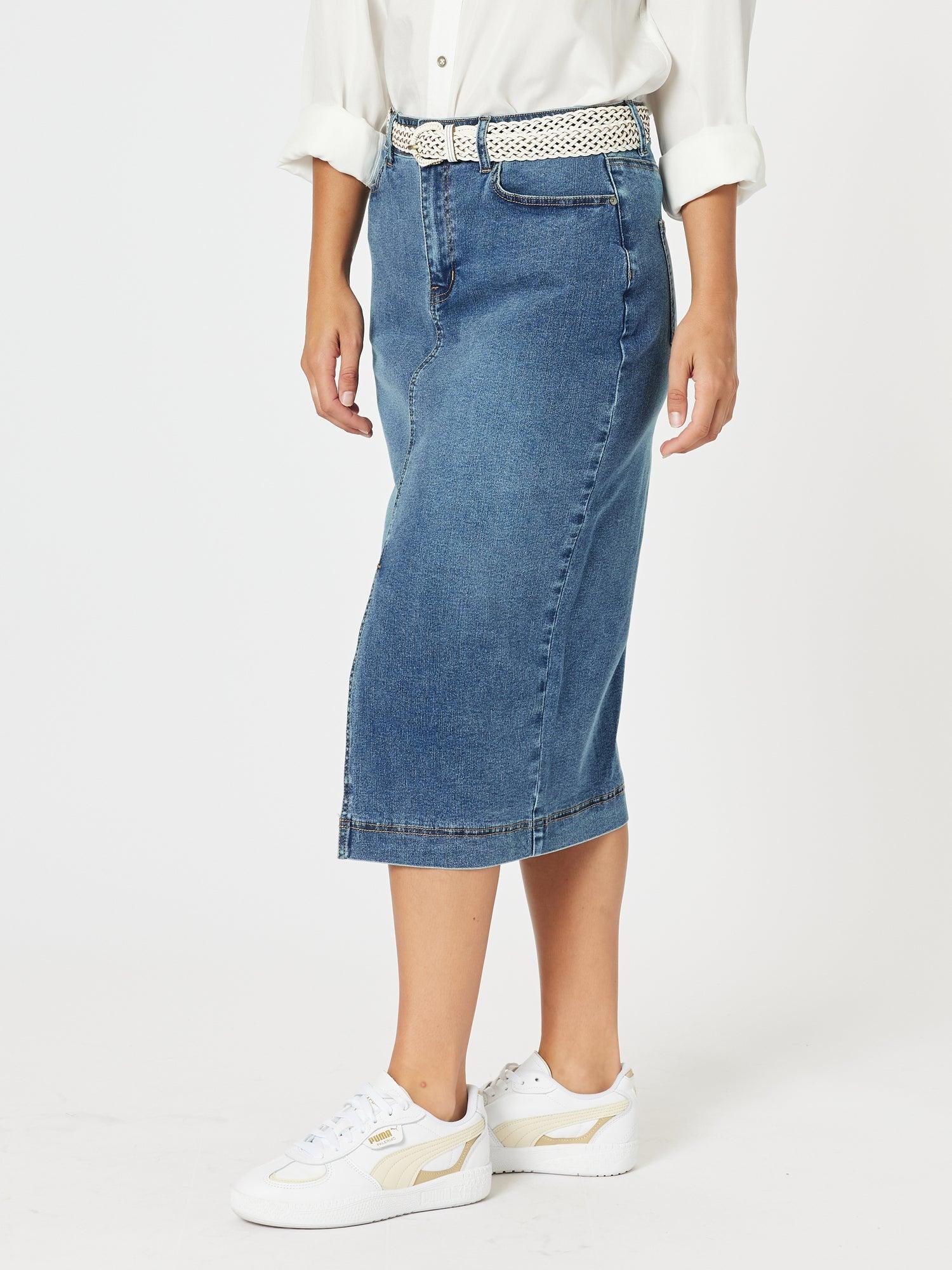 Republic Split Skirt - Denim