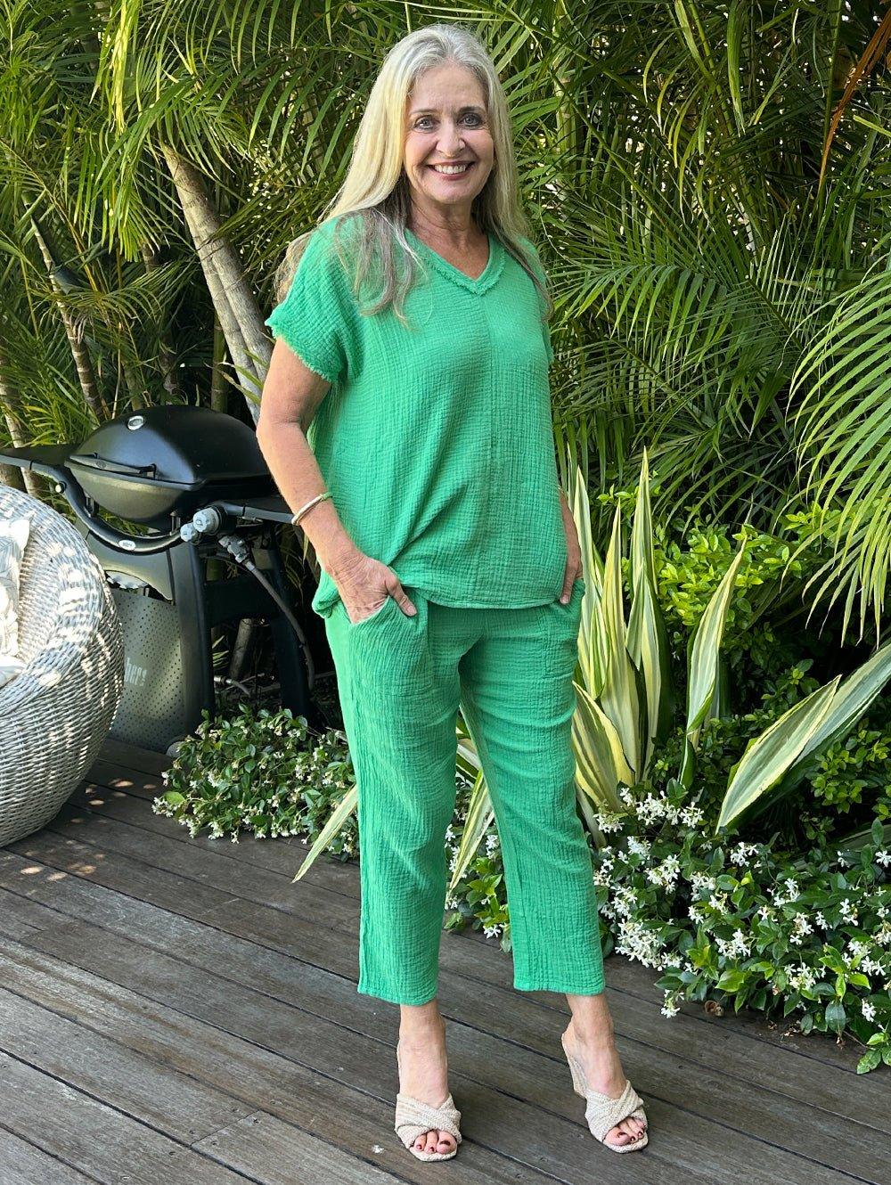 Byron Cotton 7/8 Pant - Emerald