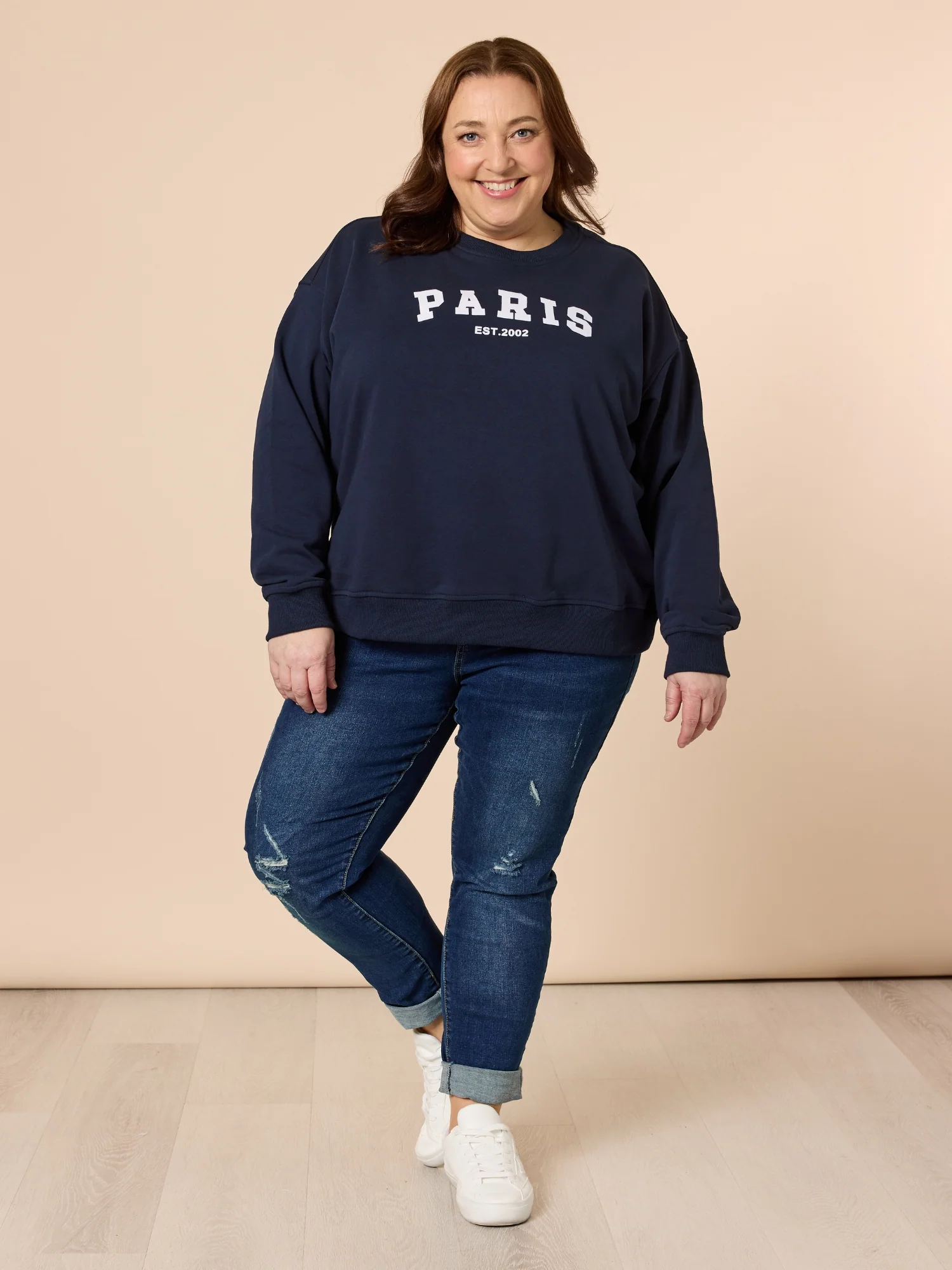 LA Distressed Pull On Stretch Denim Jean - Dark Denim