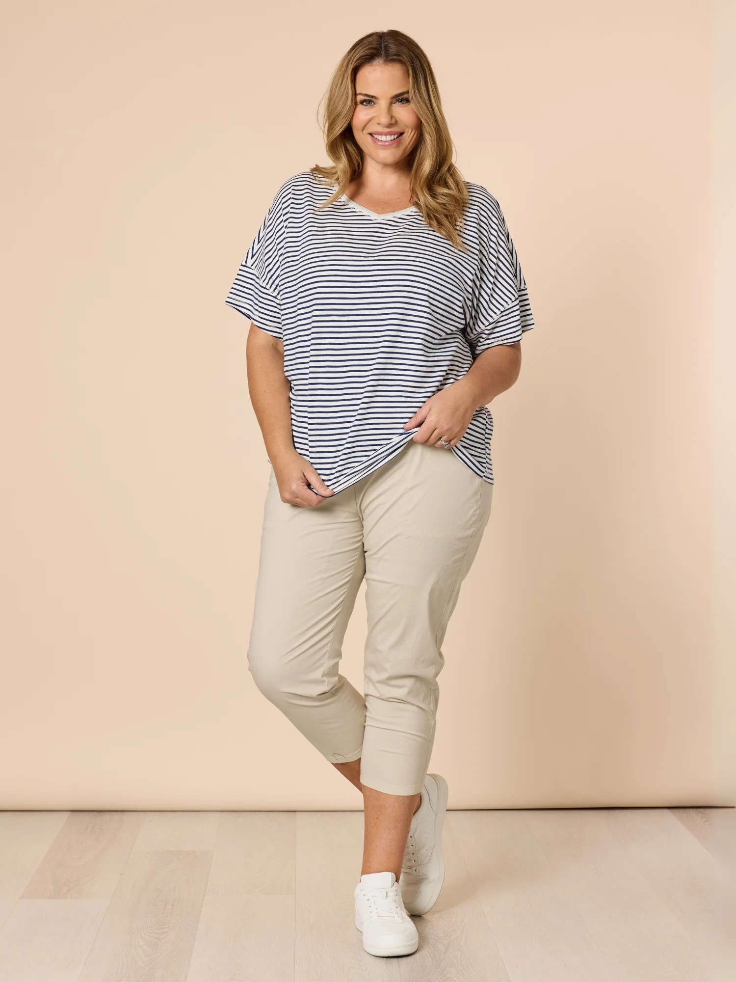 Santorini Cotton Capri Pant - Stone