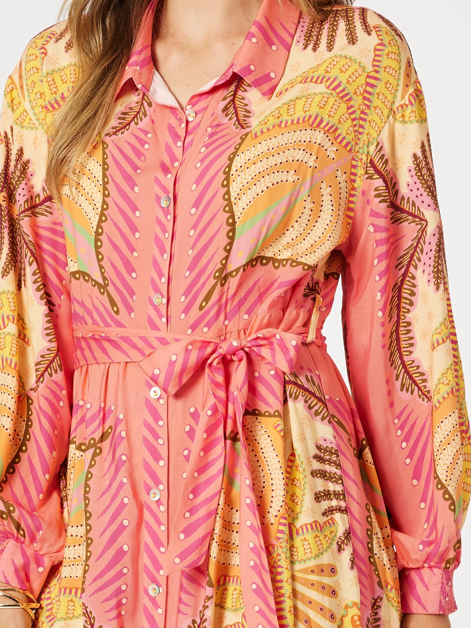 Bellagio Floral Print Shirt Dress - Multi