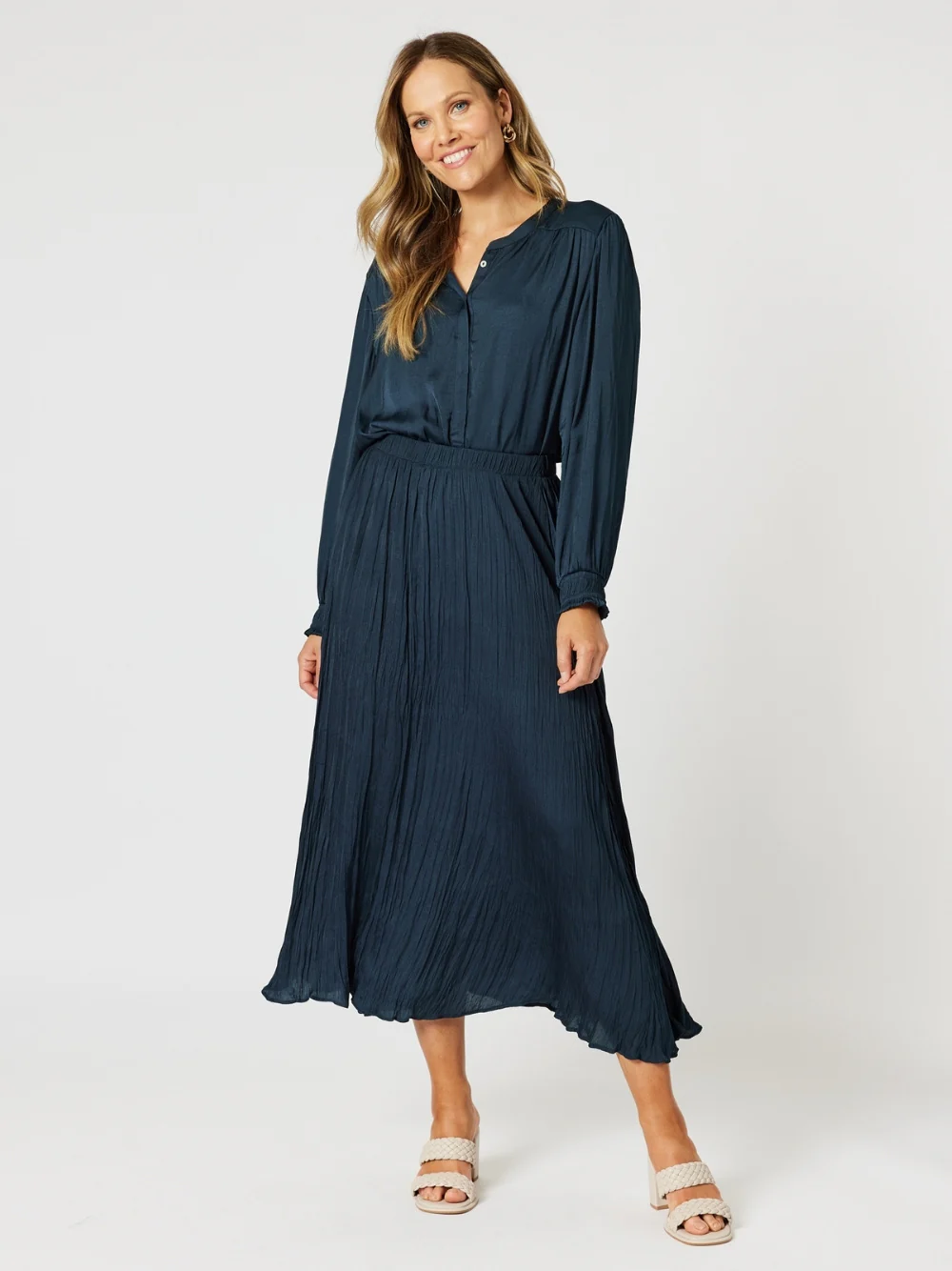 Luxe Crushed Skirt - Midnight