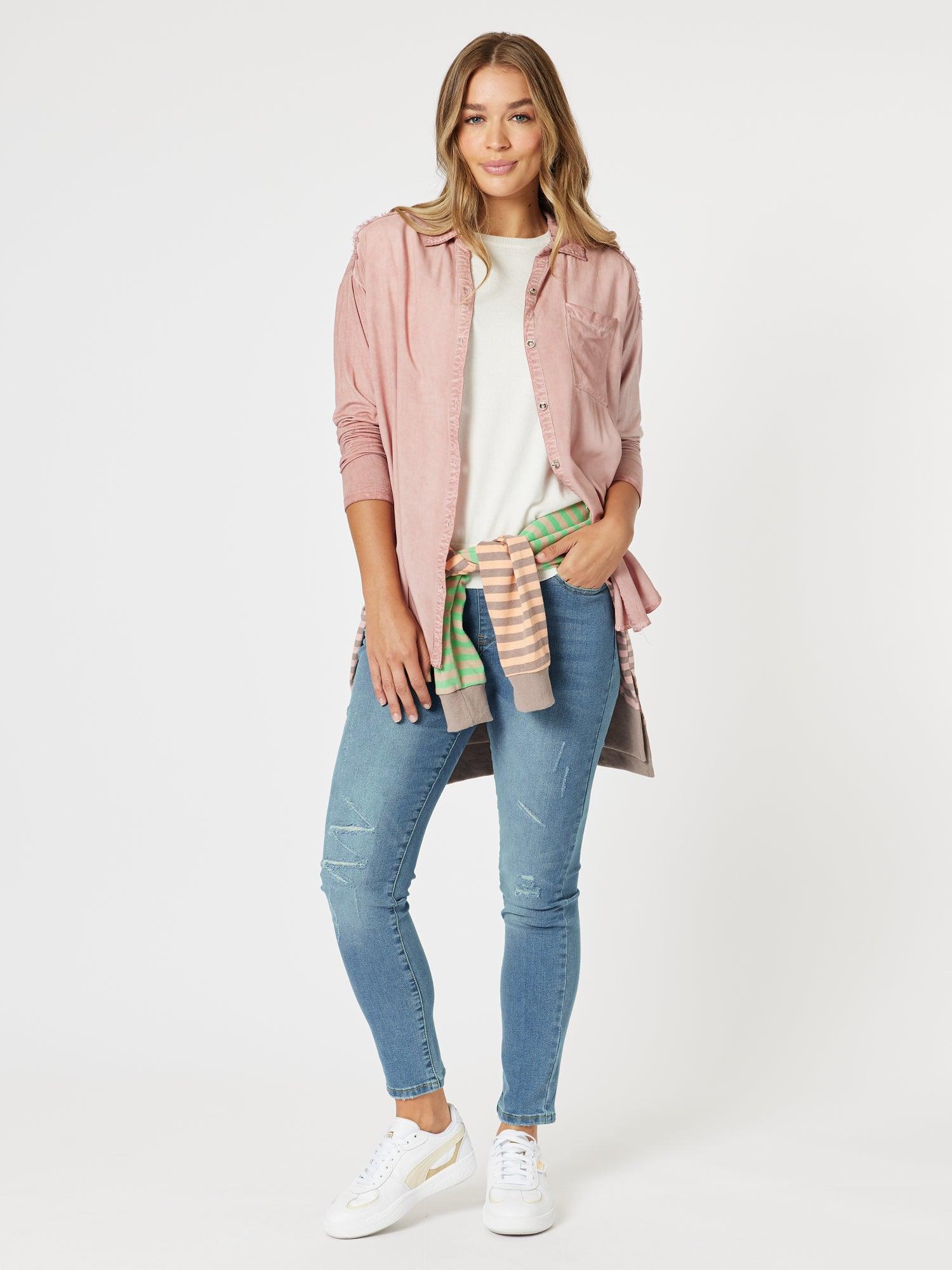 Paige Garment Washed Shirt - Washed Pink