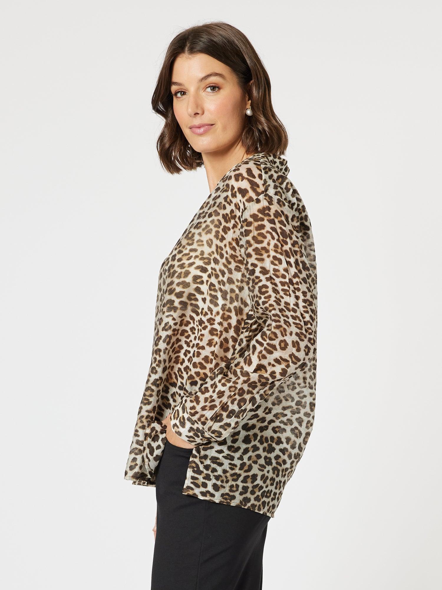 Safari Print Sheer Shirt - Animal