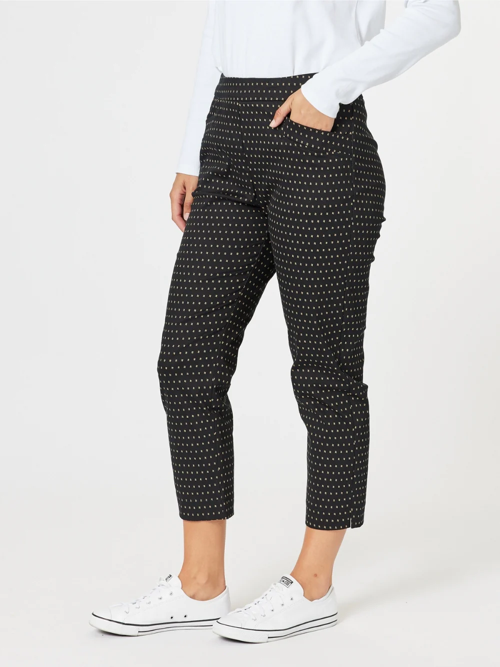 Diamond Print Pant - Black/White