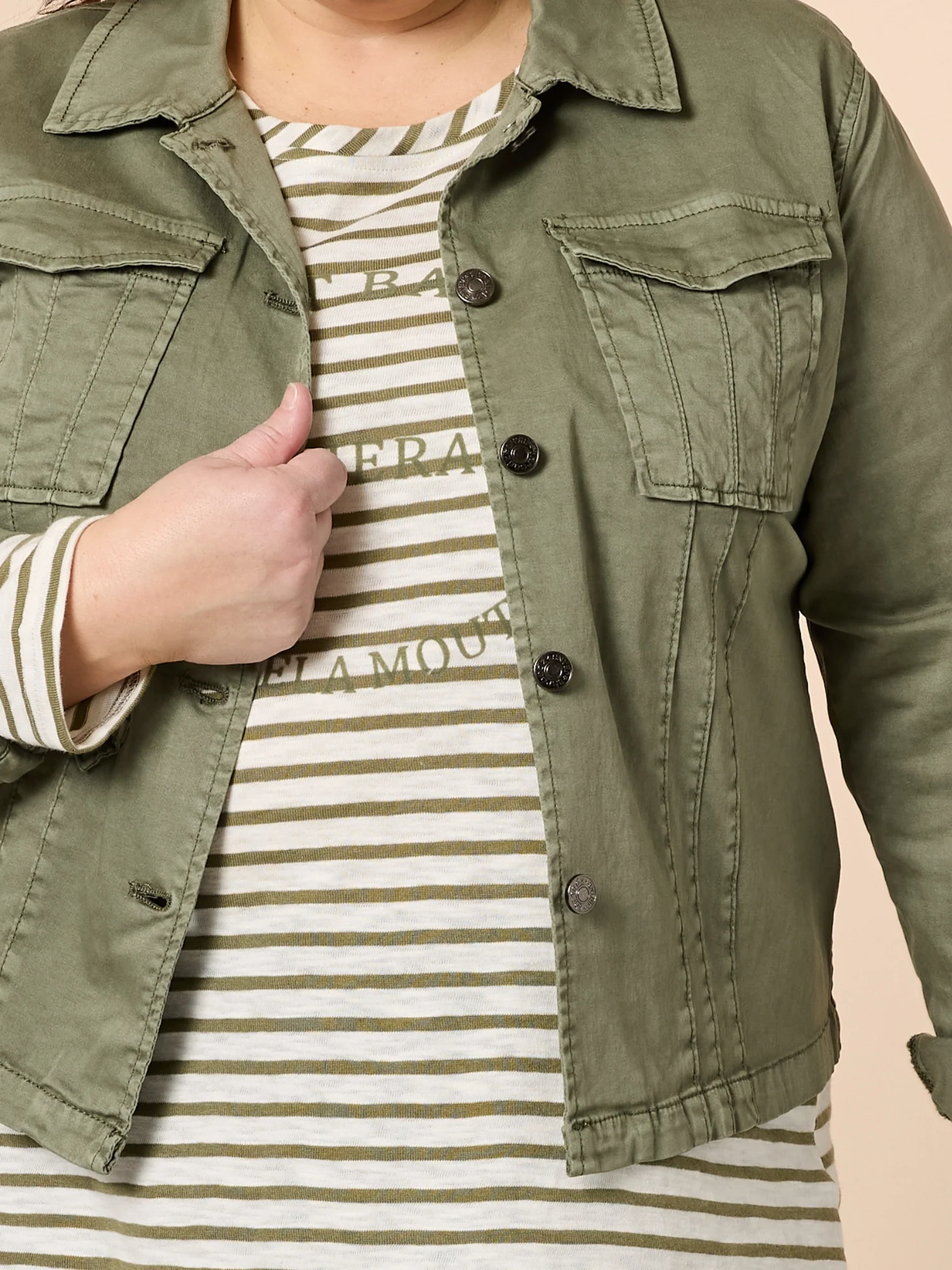 Retro Denim Jacket - Washed Khaki