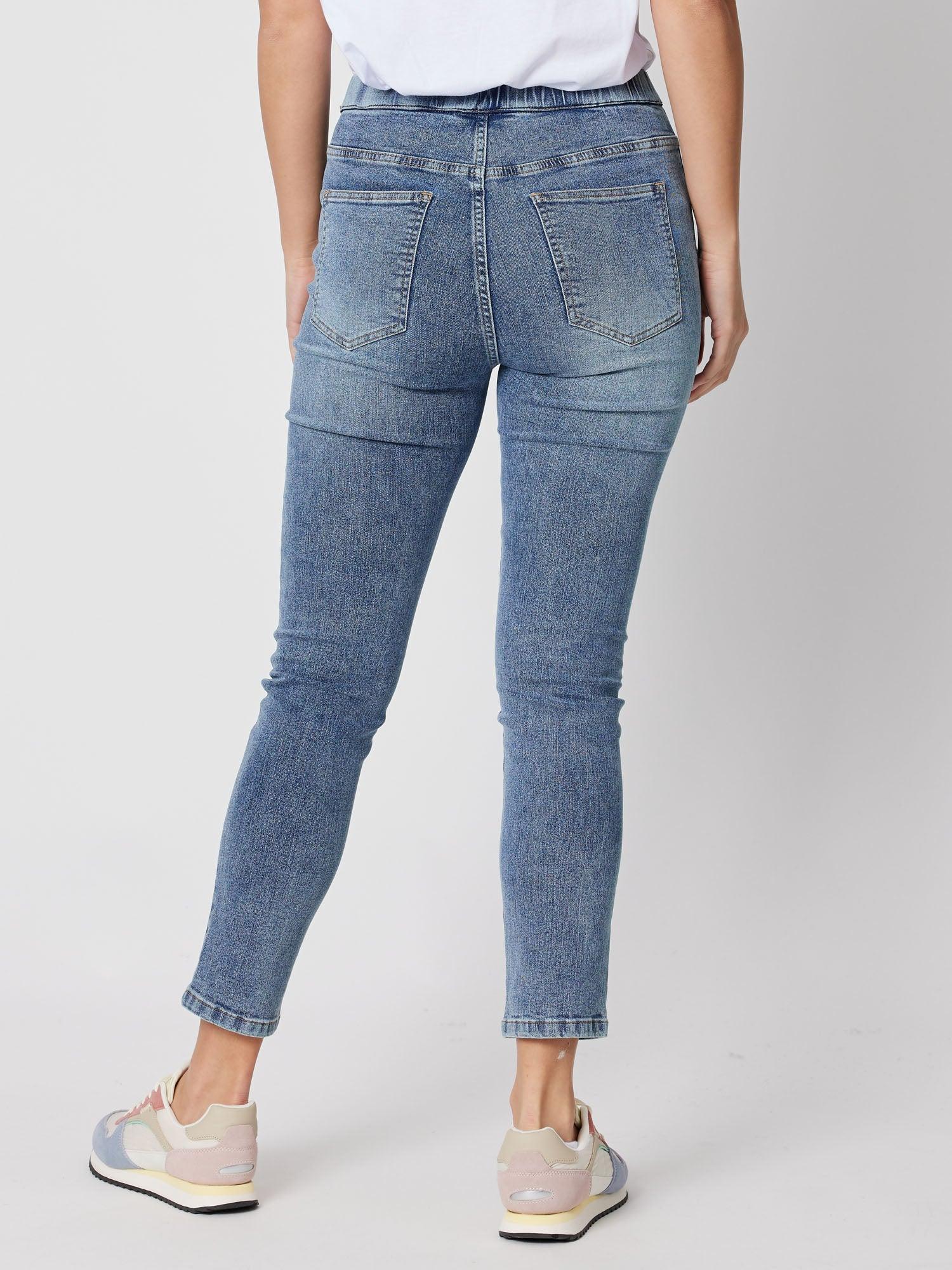 Charlotte Mid Rise Pull On Jean - Denim