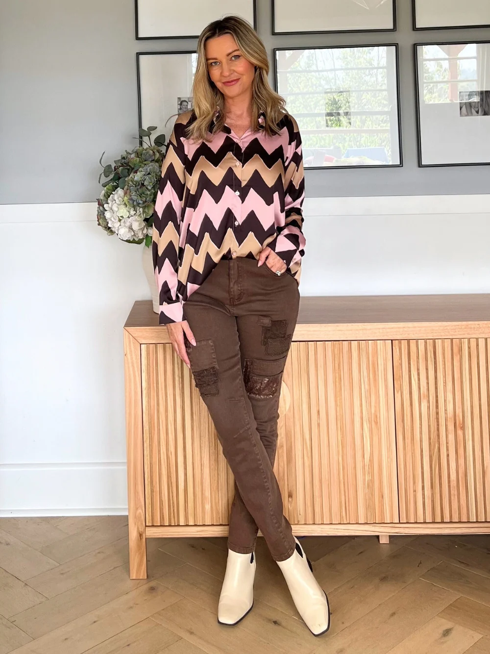 All That Jazz Applique Jean - Chocolate