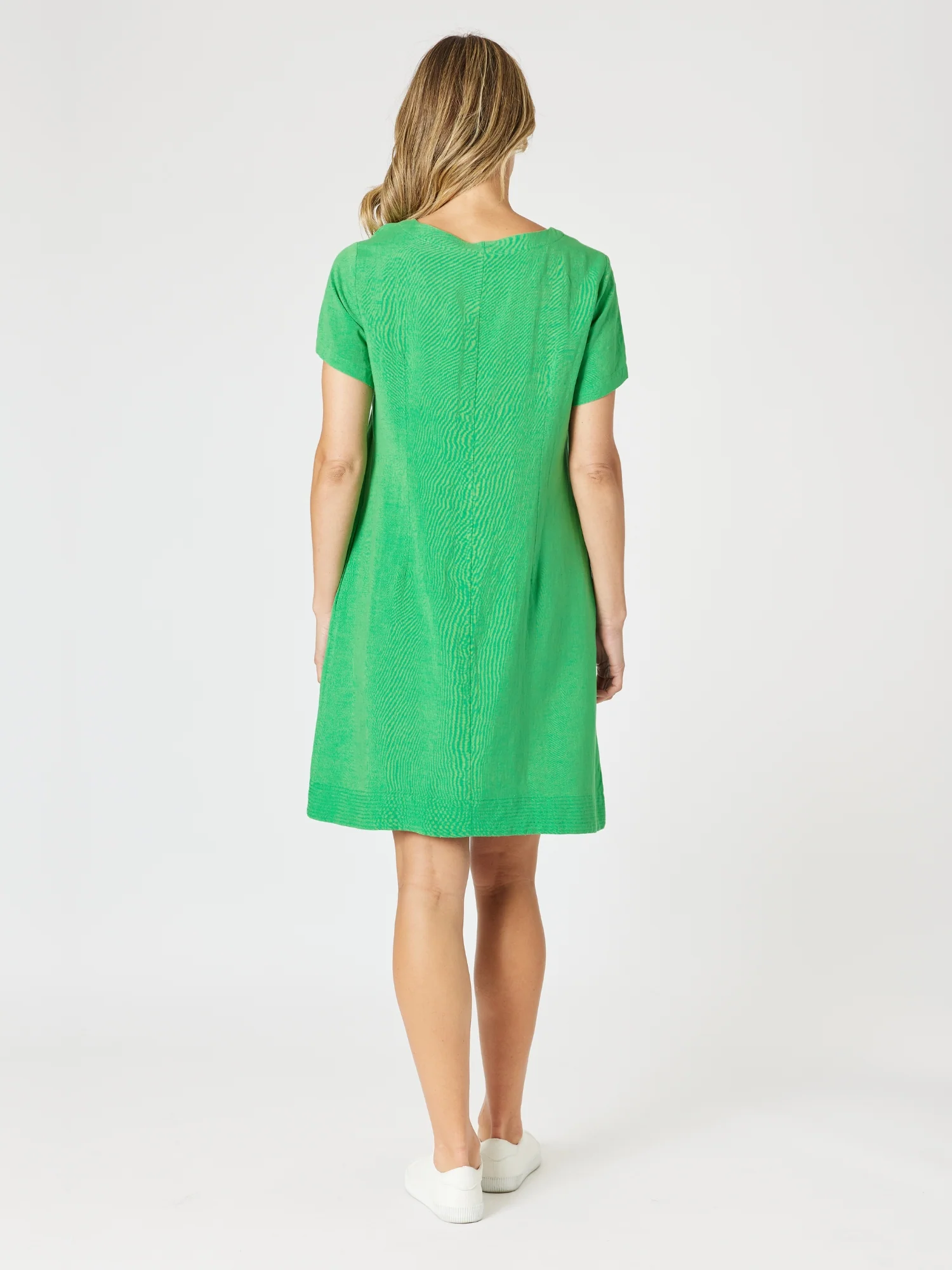 Lino Stitch Hem Detail Shift Dress - Elm