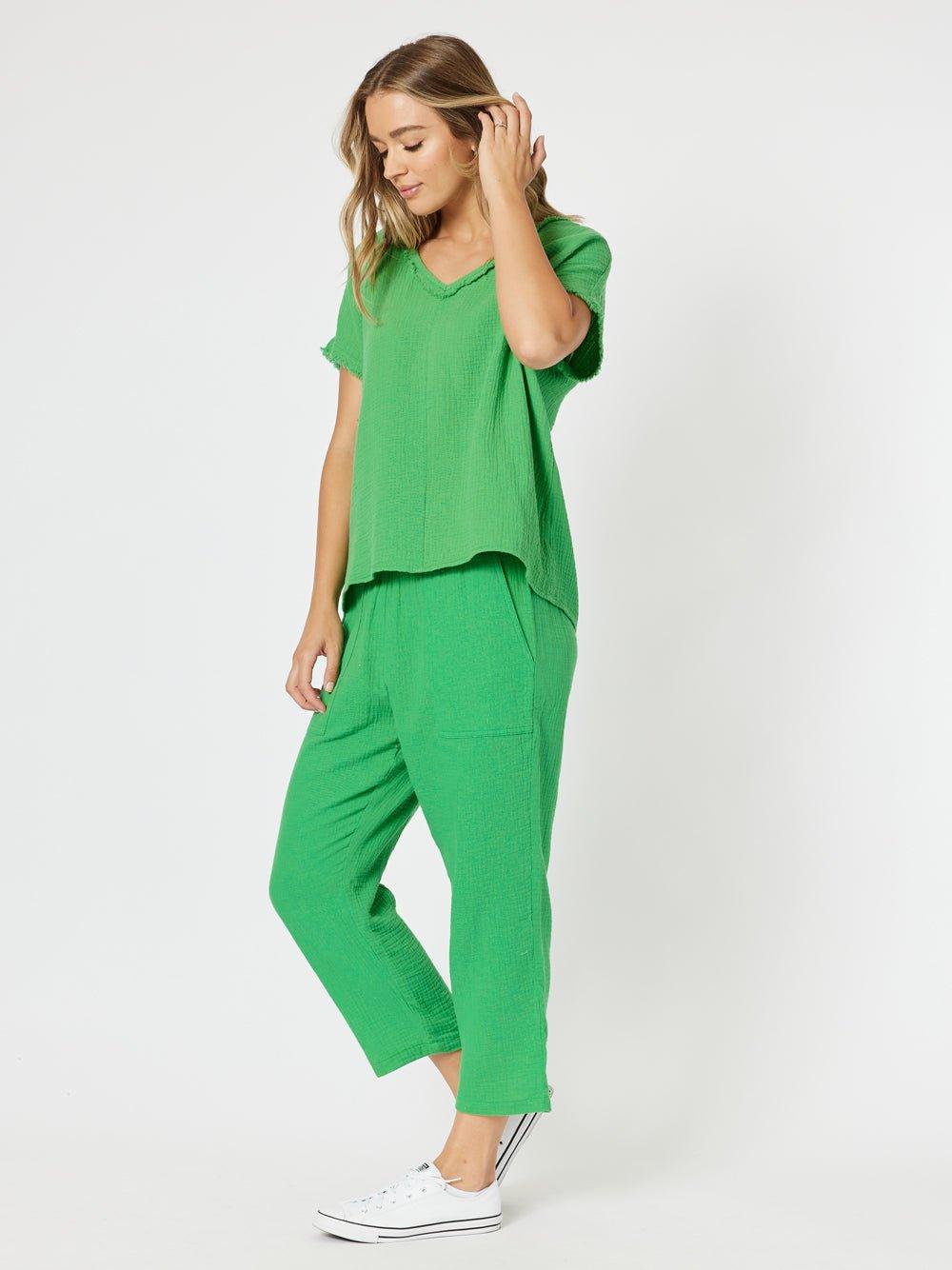 Byron Cotton 7/8 Pant - Emerald