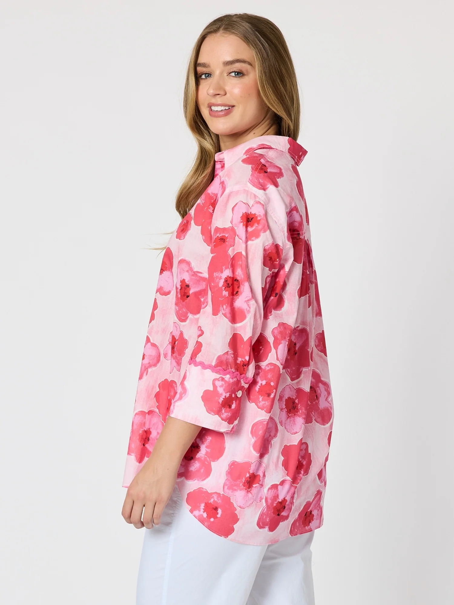 Pink Poppies Floral Print Shirt - Pink/Multi