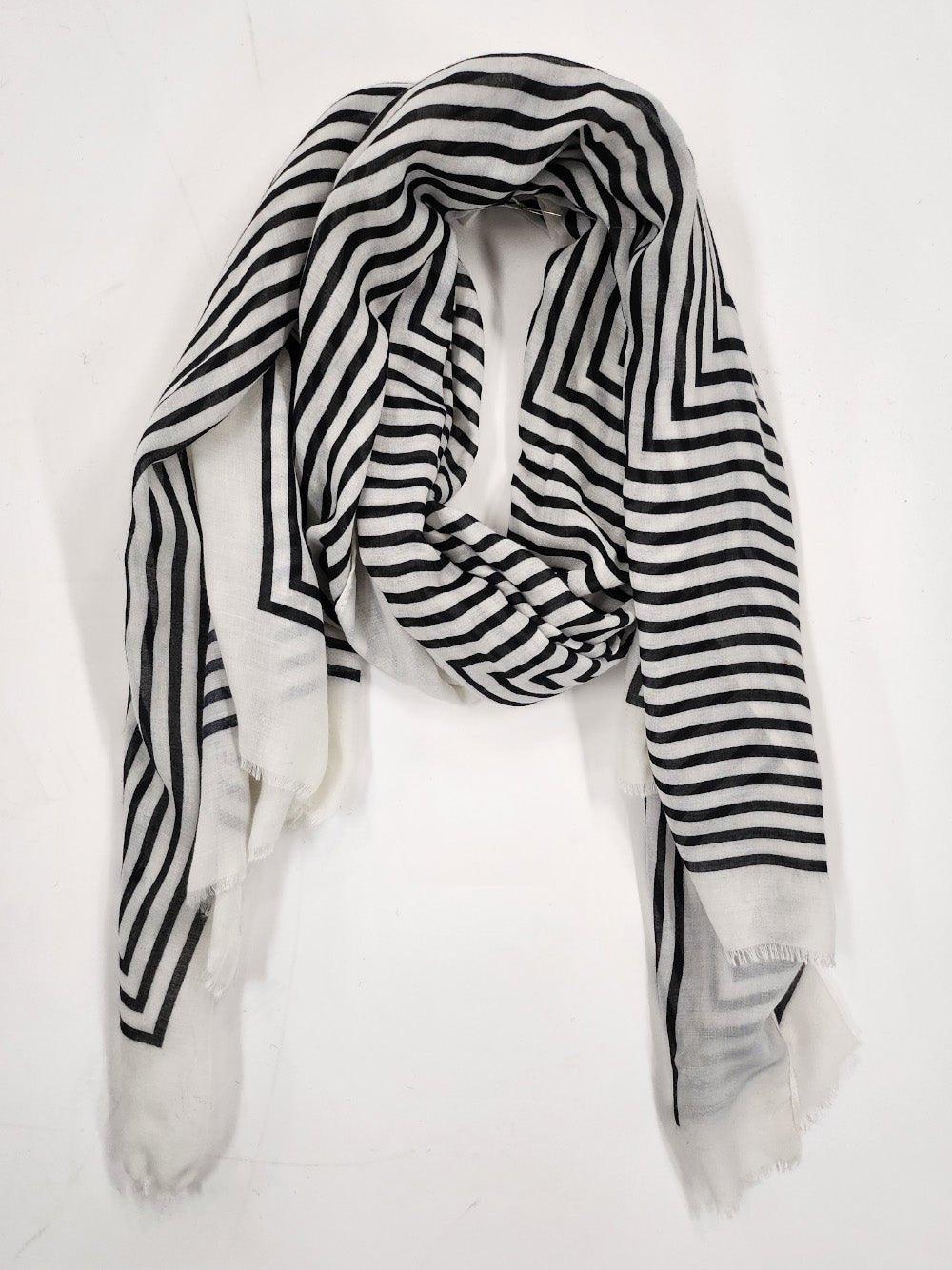 Stripe Scarf - Black/Ivory