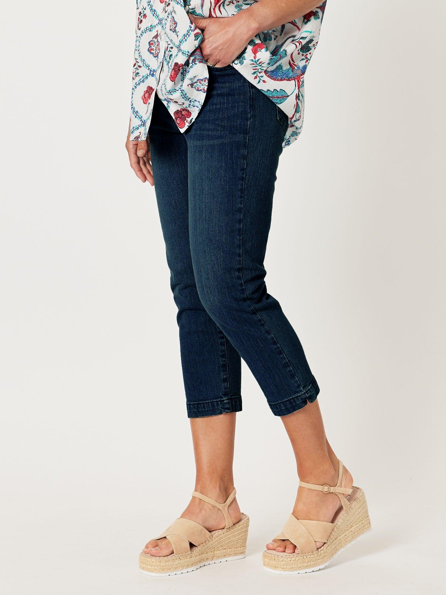 Miracle High Rise Cropped Jean - Dark Denim